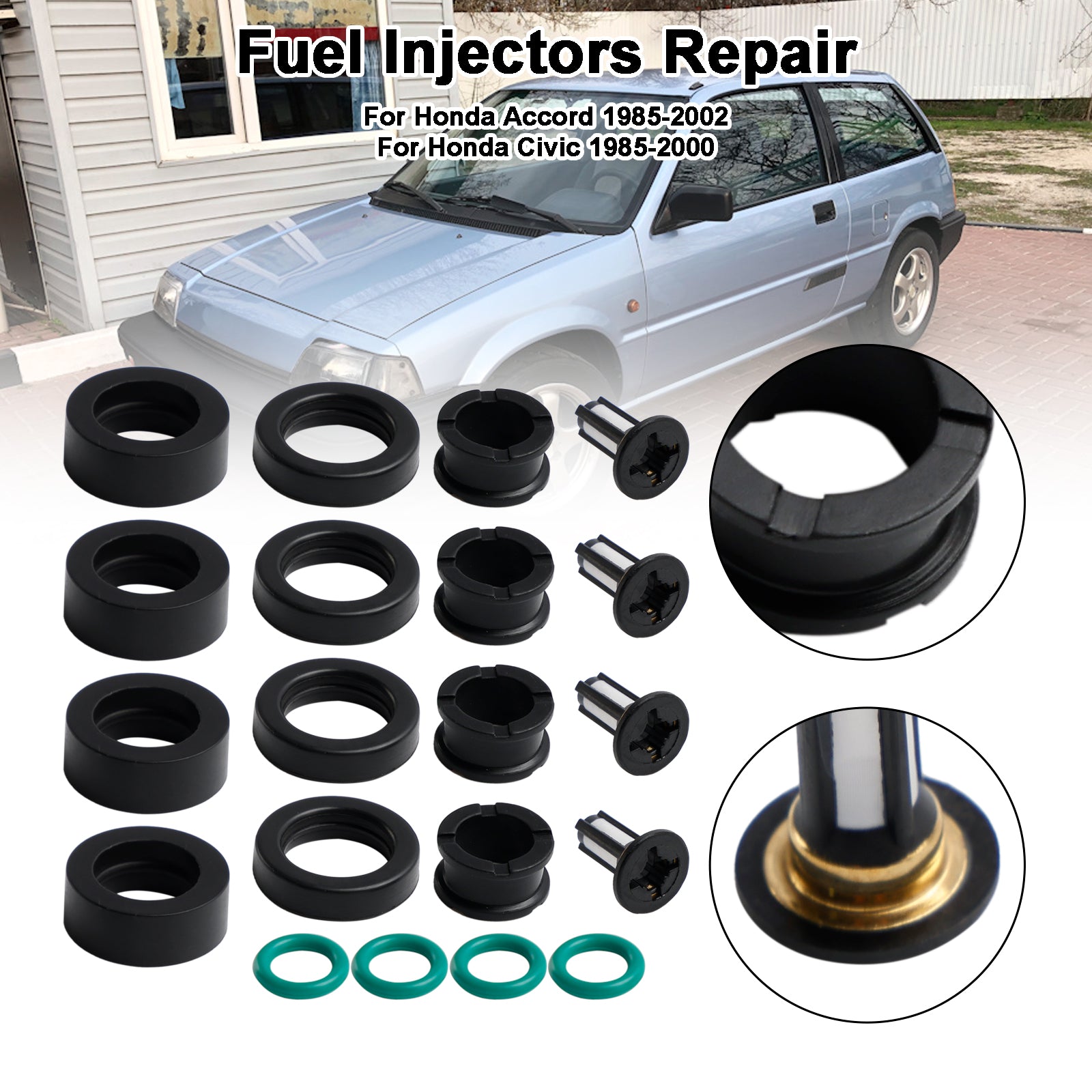 Reparatieset voor brandstofinjector O-ringen afdichtingen geschikt voor Honda Accord 1985-2002 Civic CRX