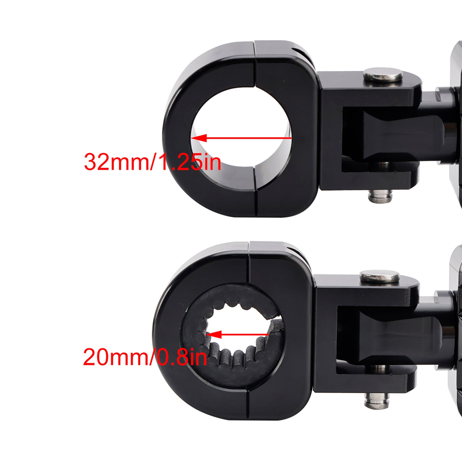 Apoios para os pés dianteiros universais adequados para motocicletas com 1.25" barras