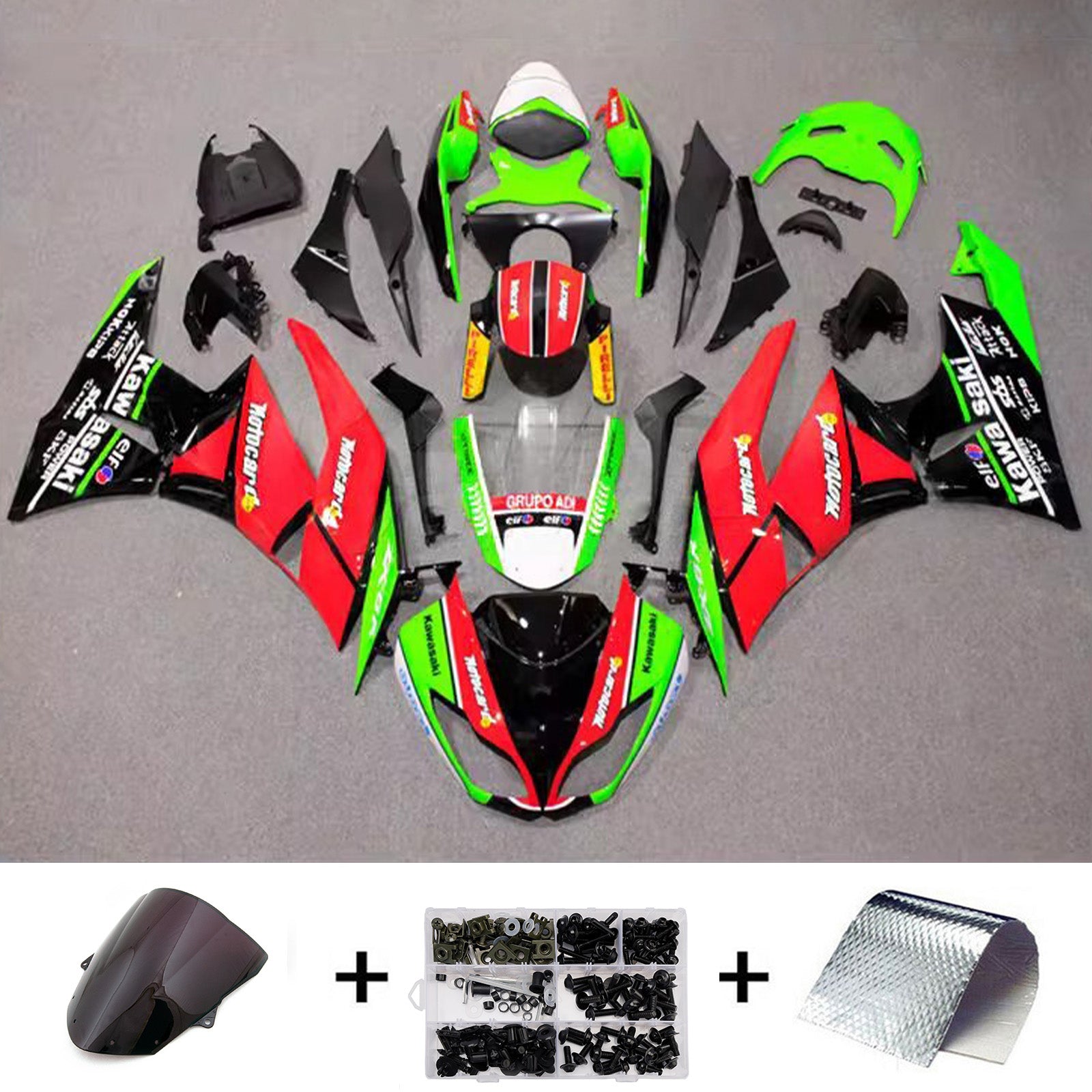 Kit carena iniezione carrozzeria in plastica ABS adatta per Kawasaki ZX6R 636 2009-2012