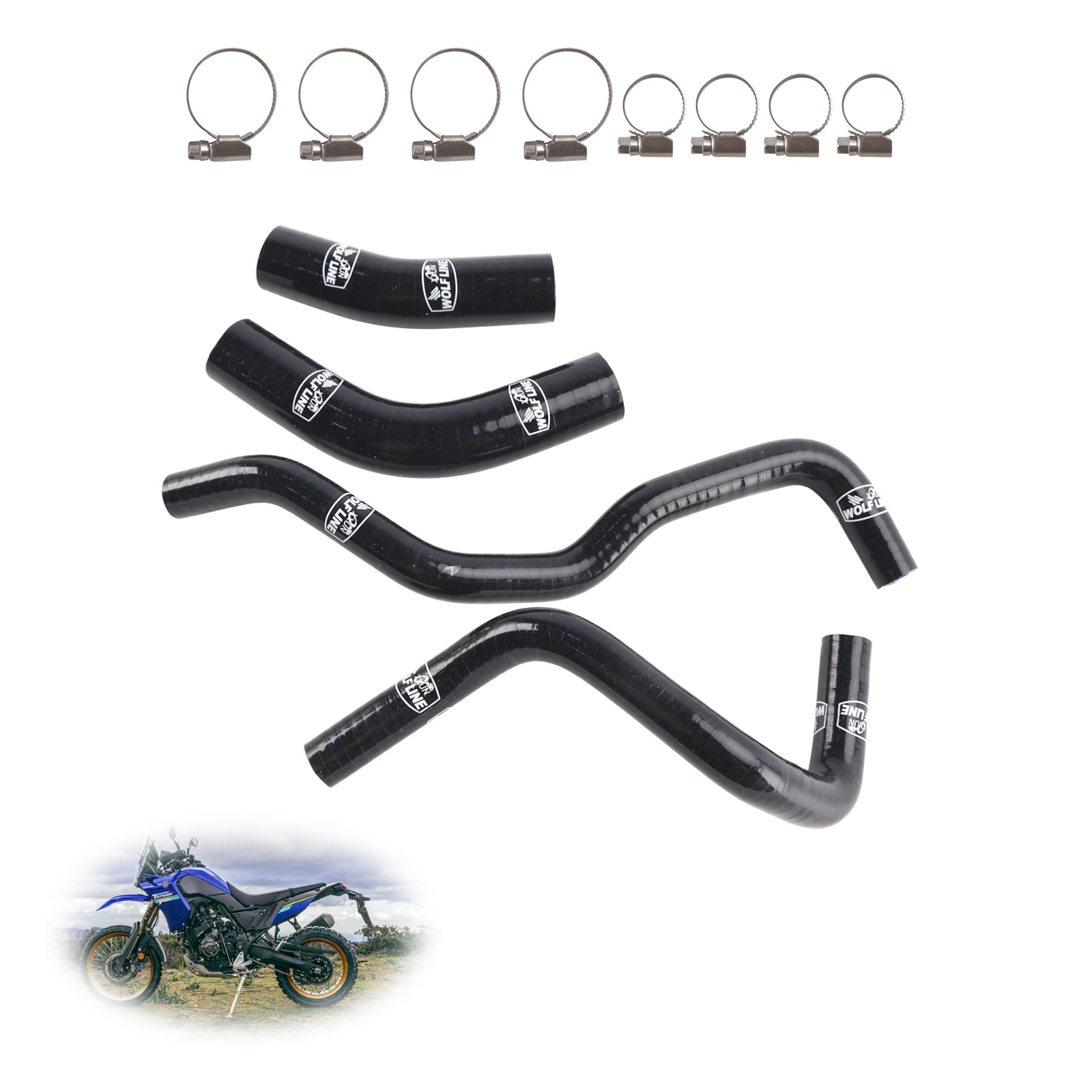 Kit de durites de refroidissement de radiateur en silicone pour Yamaha Tenere 700 2019-2024