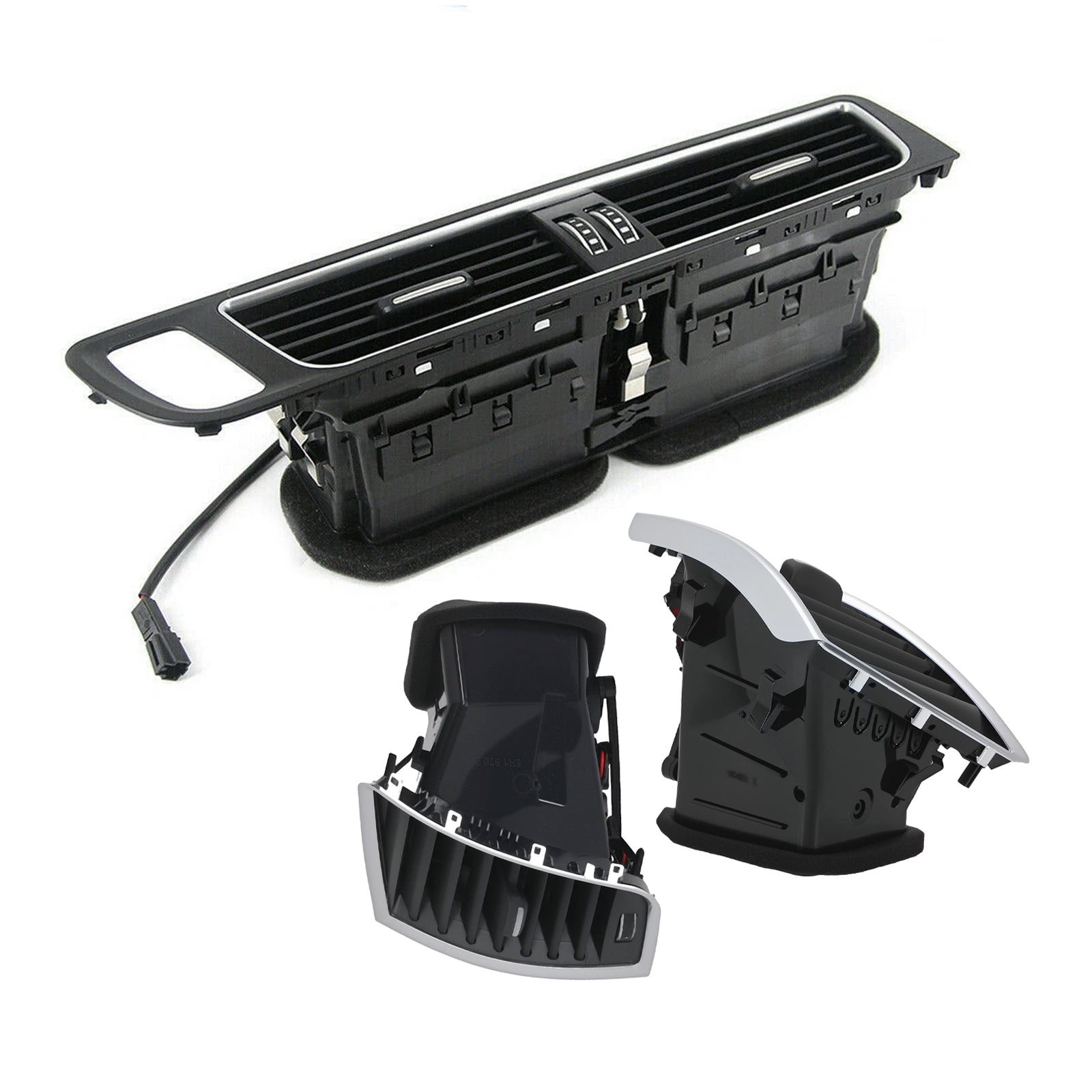 For Audi Q5 8RB 2.0 3.0 TDI quattro 2009-2017 3pcs Center Panel Dash Louver Air Vent A/C Outlet 8R1820901 8R1820951