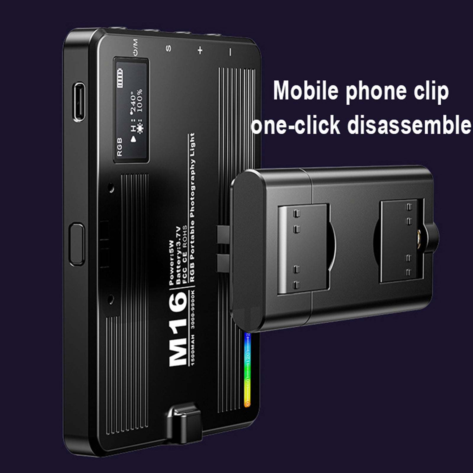 3000-9900K RGB Pocket Light Thin RGB fullfärg LED Fill Light Live Light Light