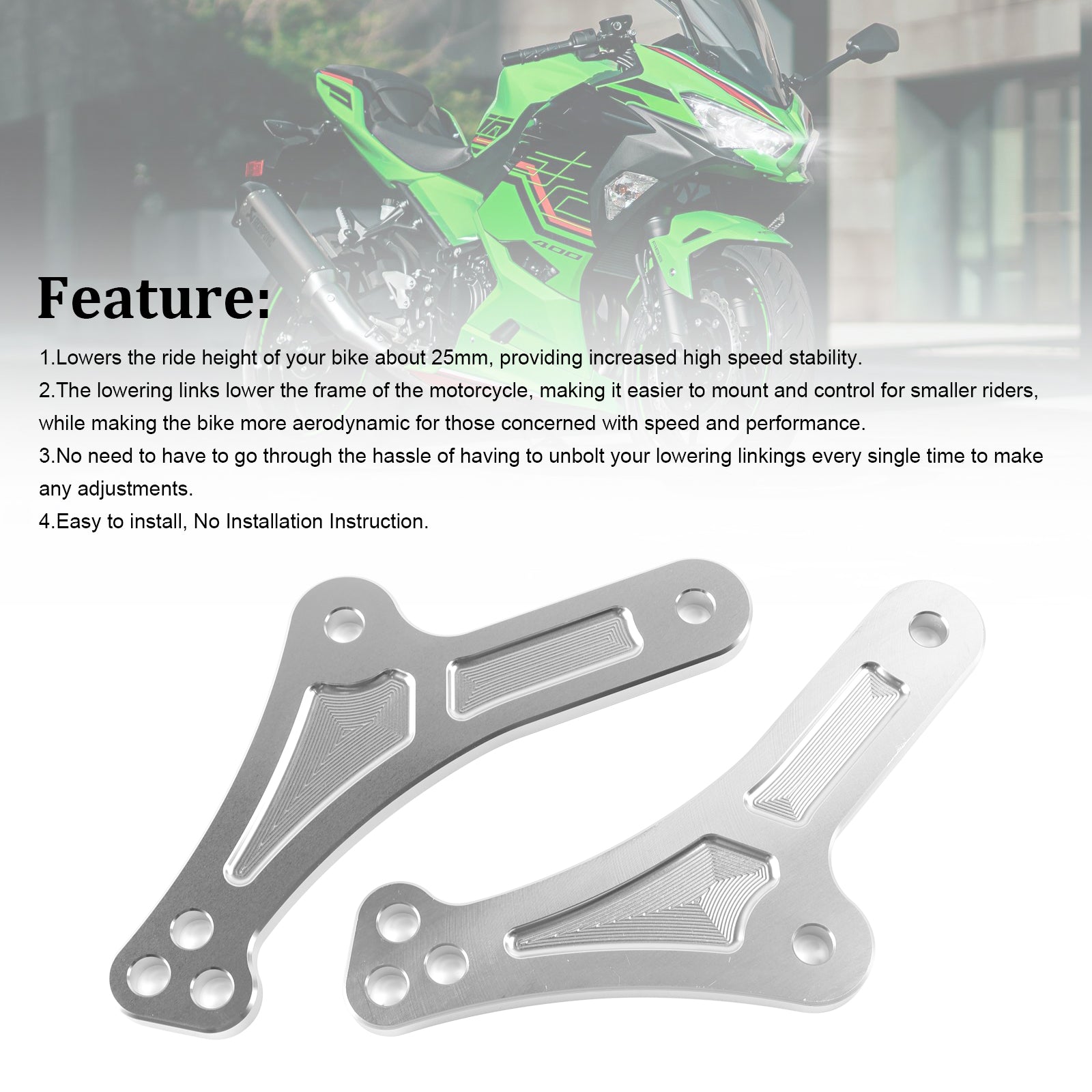 2023-2024 KAWASAKI ZX-25R ZX-4R Justerbara lägre upphängningslänkar för
