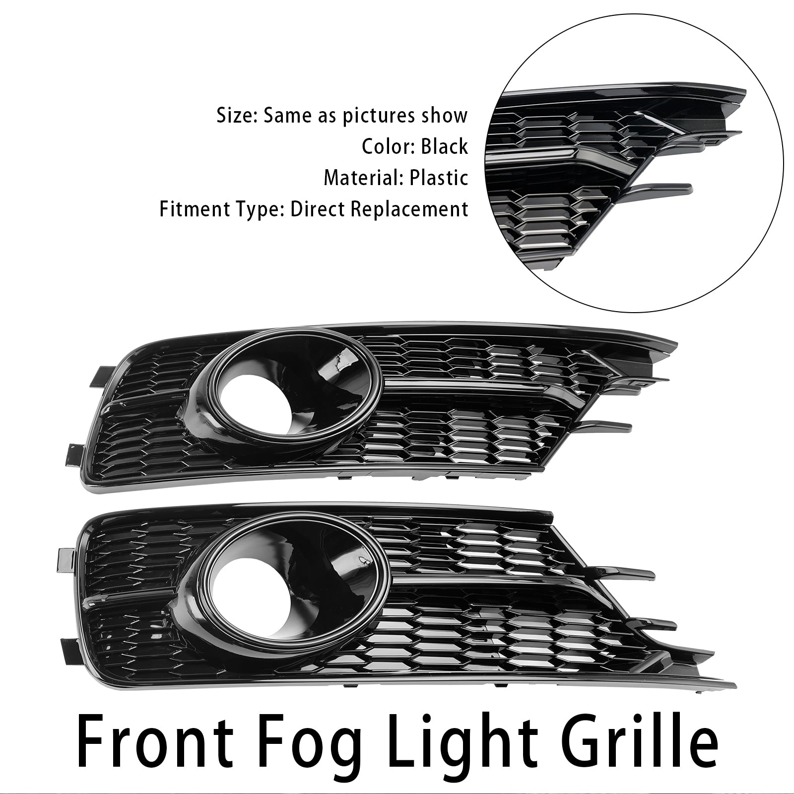 2016-2018 Audi A6 C7 w/ACC Hole Par Front Bumper Lower Light Cover Grille 4G0807647A