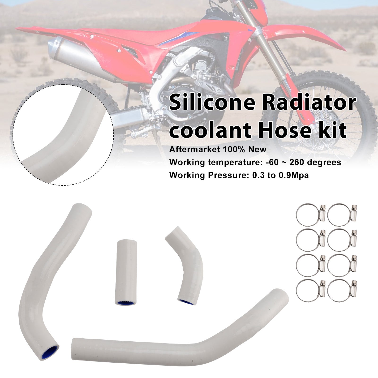 Silicone Radiator coolant Hose kit Fit For Honda CRF450R RX RWE 21-25
