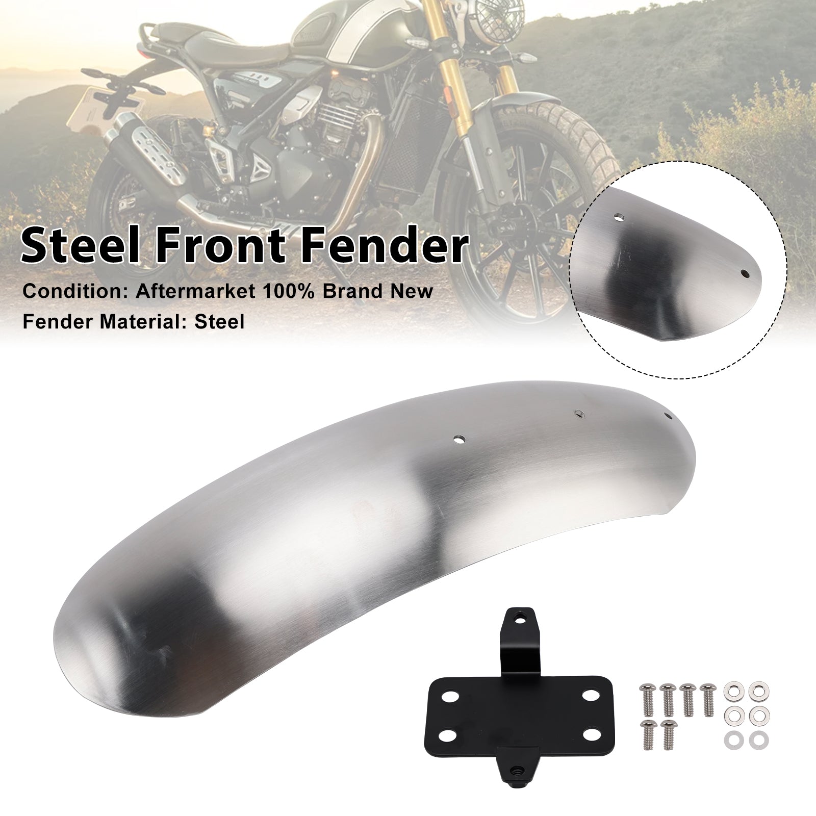 2023-2025 Scrambler 400X stalen voorspatbordspatbord