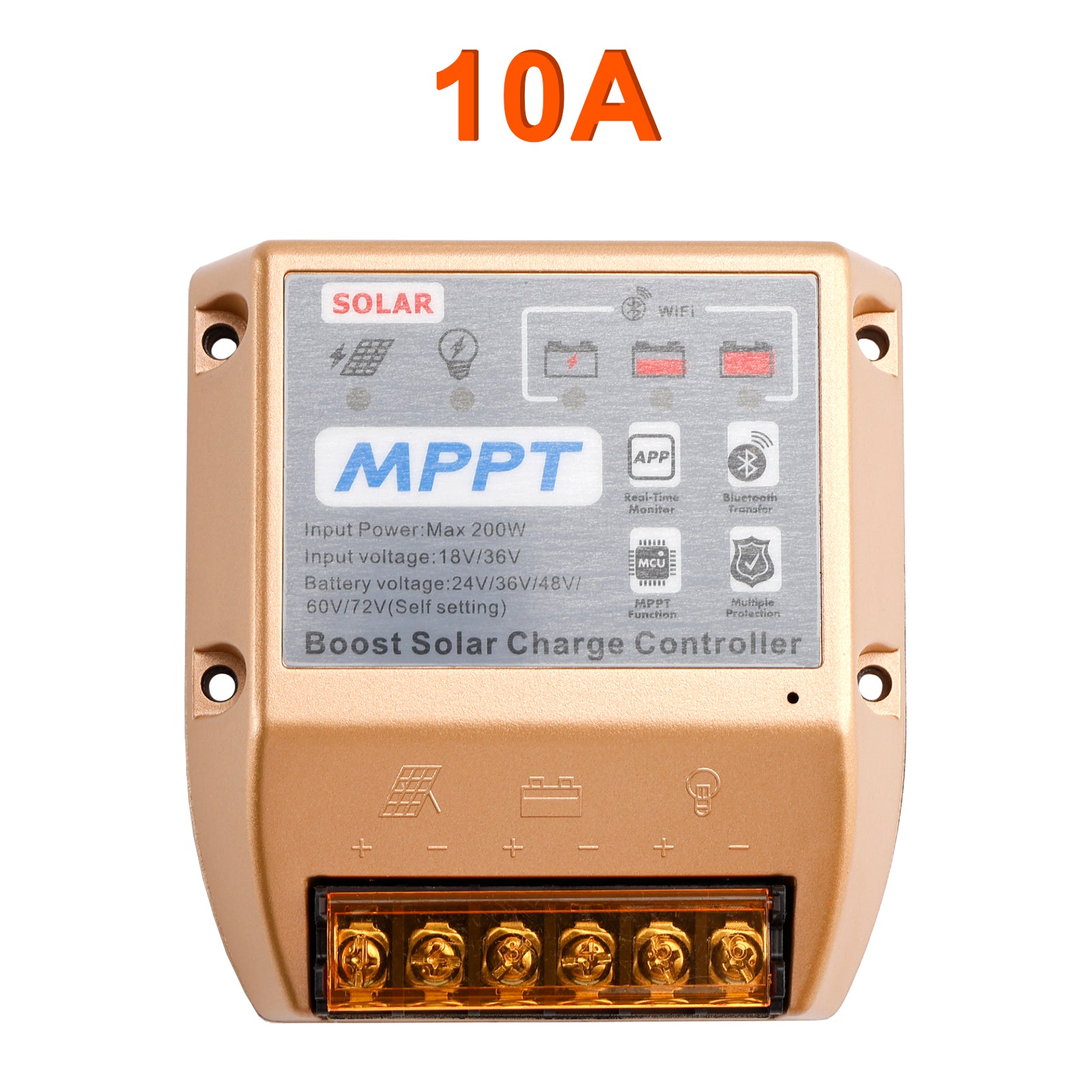 10A/20A/30A Boost MPPT-zonnecontroller 24V36V48V60V72V Mobiele APP Smart Control
