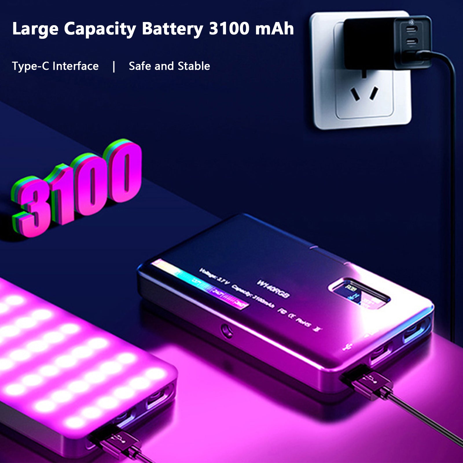 W140 RGB LED-videolampa fyllnadsljus videokamera mobiltelefon live skönhet utomhus