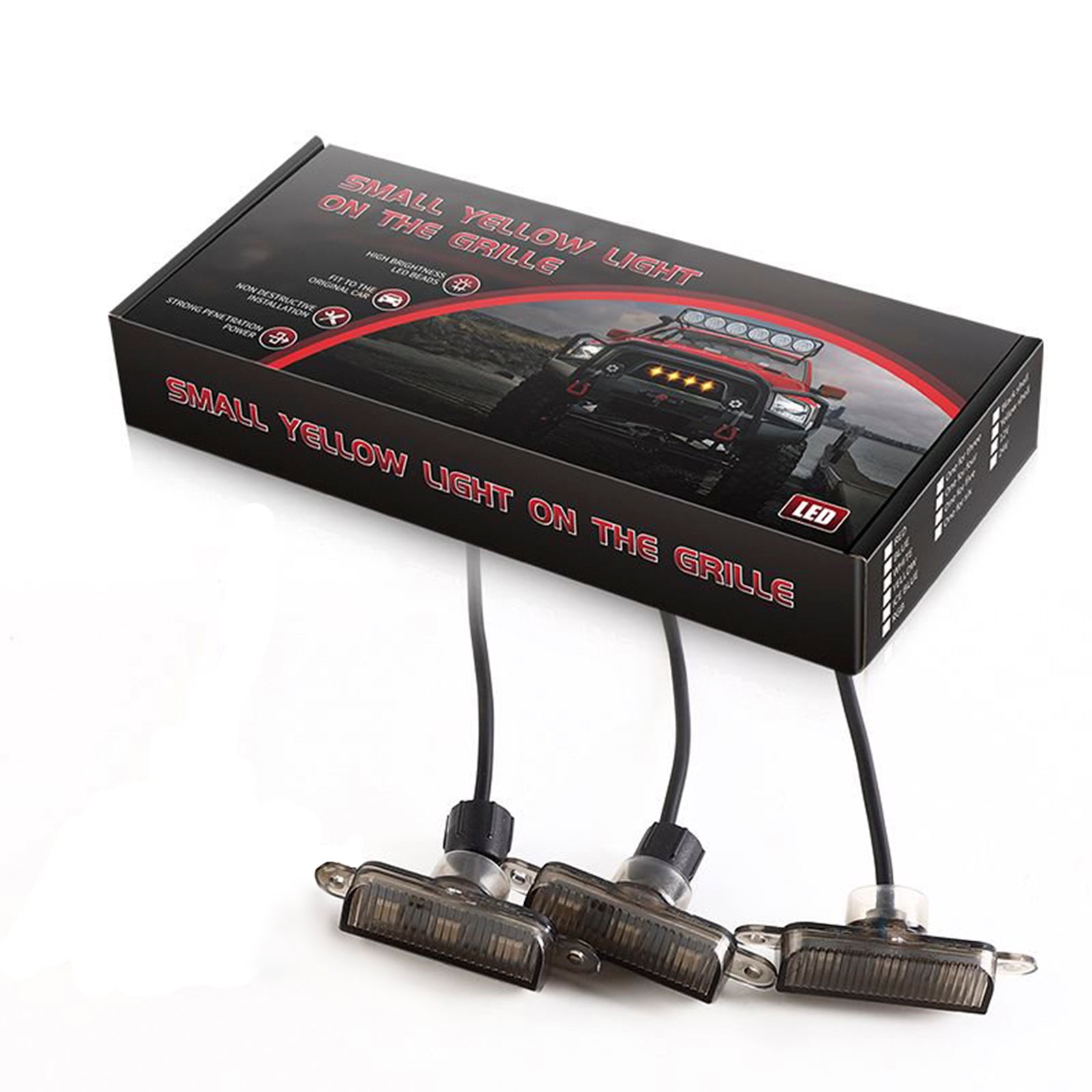 3ks predné mriežky LED osvetlenie RGB s ovládačom aplikácií pre vozidlá SUV