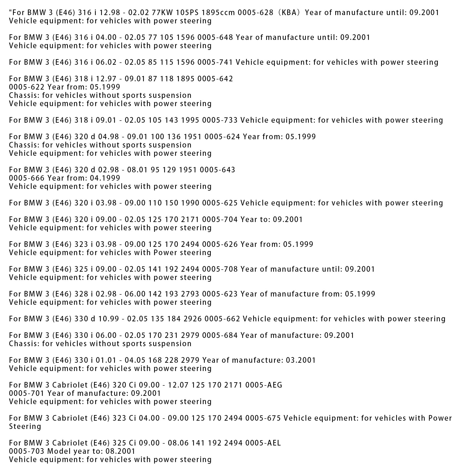 BMW 3 Touring E46 318i 320i 325i Hydraulic Power Steering Rack 4410A139 32136750200