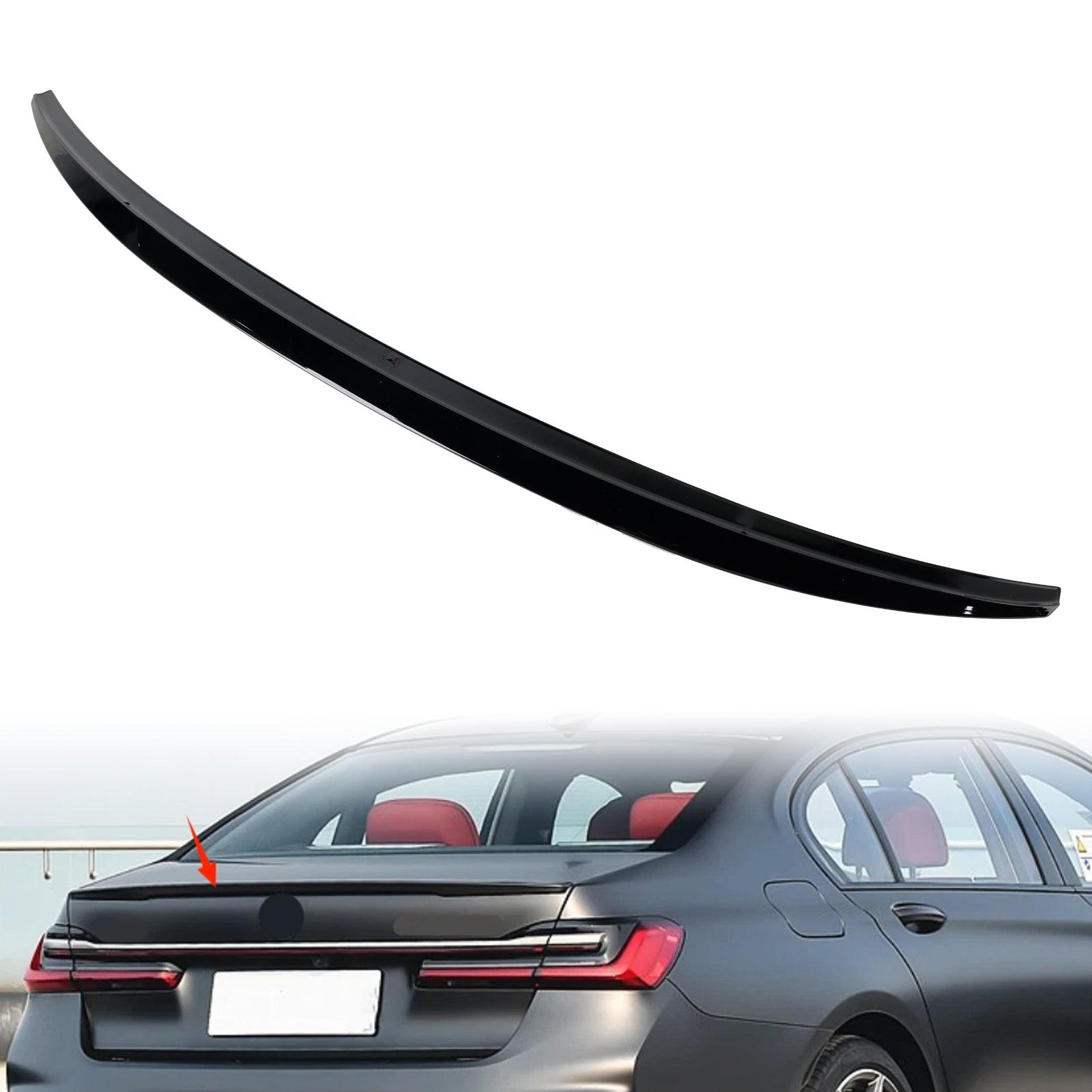 Gloss Black Rear Boot Spoiler For BMW 7 Series G11 G12 750i 740i 2015-2022