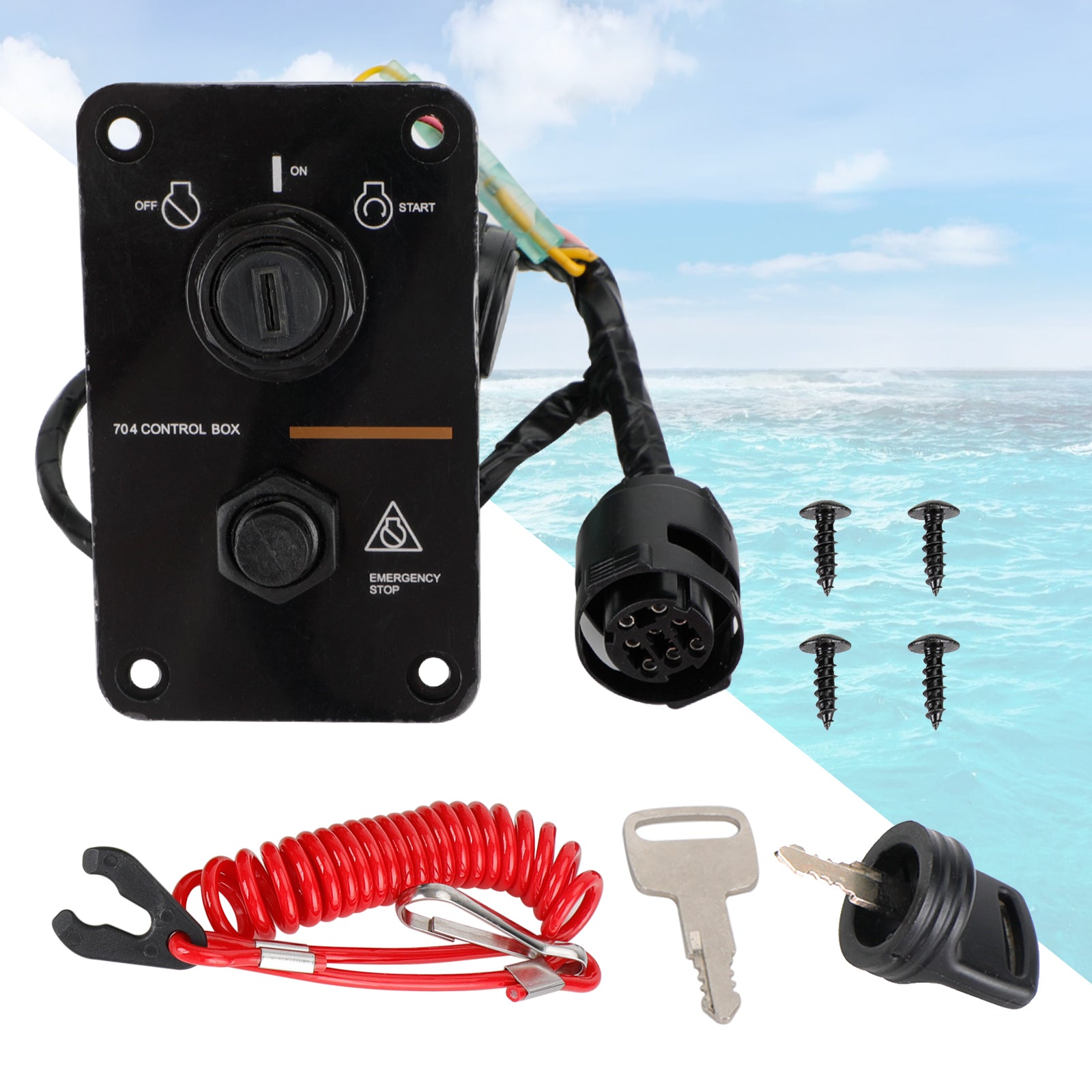 Panel de interruptor de motor único apto para motores fueraborda Yamaha 704-82570-08-00