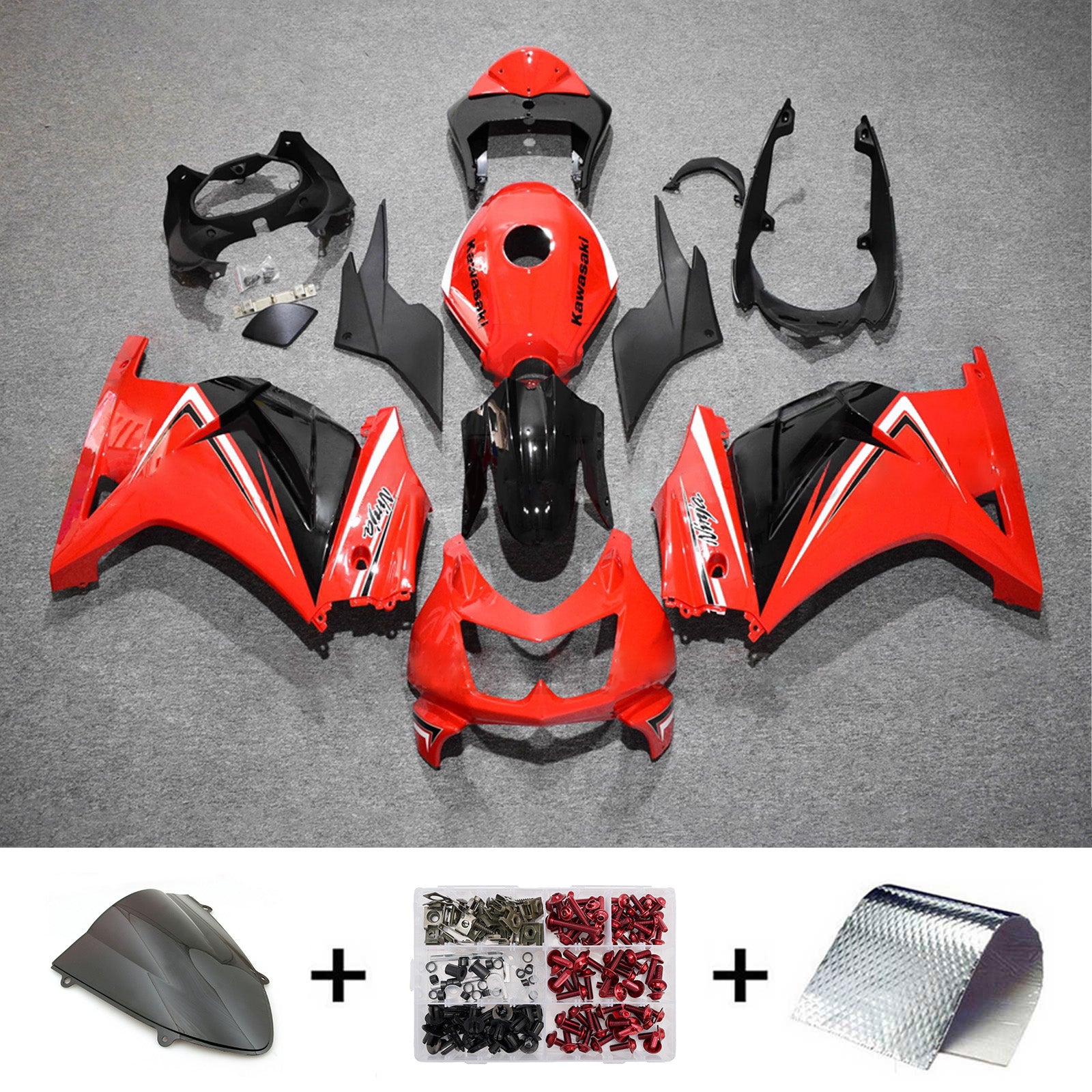Kit carena iniezione carrozzeria in plastica ABS adatta per Kawasaki EX250 Ninja250R 2008-2012
