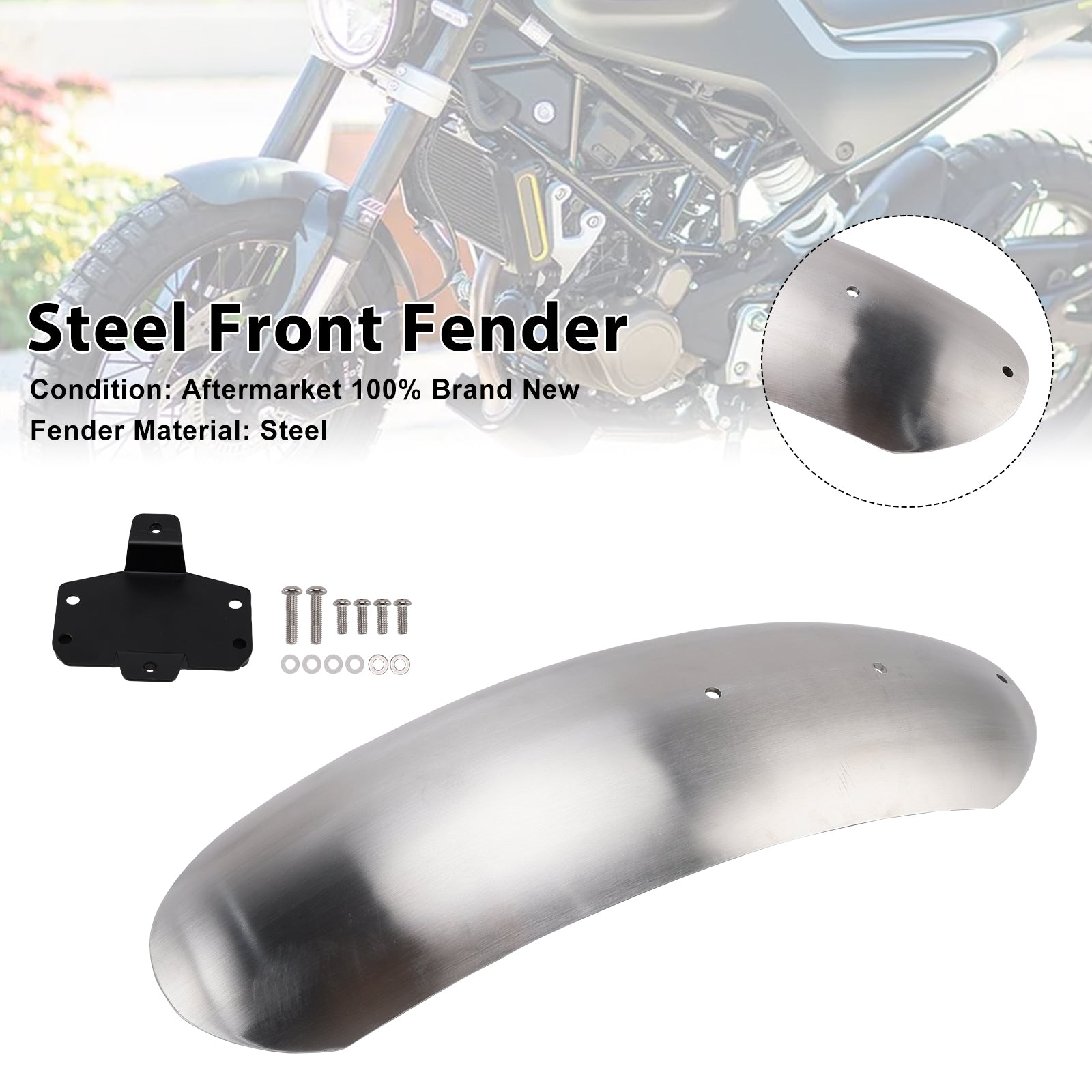 2019-2023 Husqvarna Vitpilen 125 250 401 Svartpilen Steel Front Fender