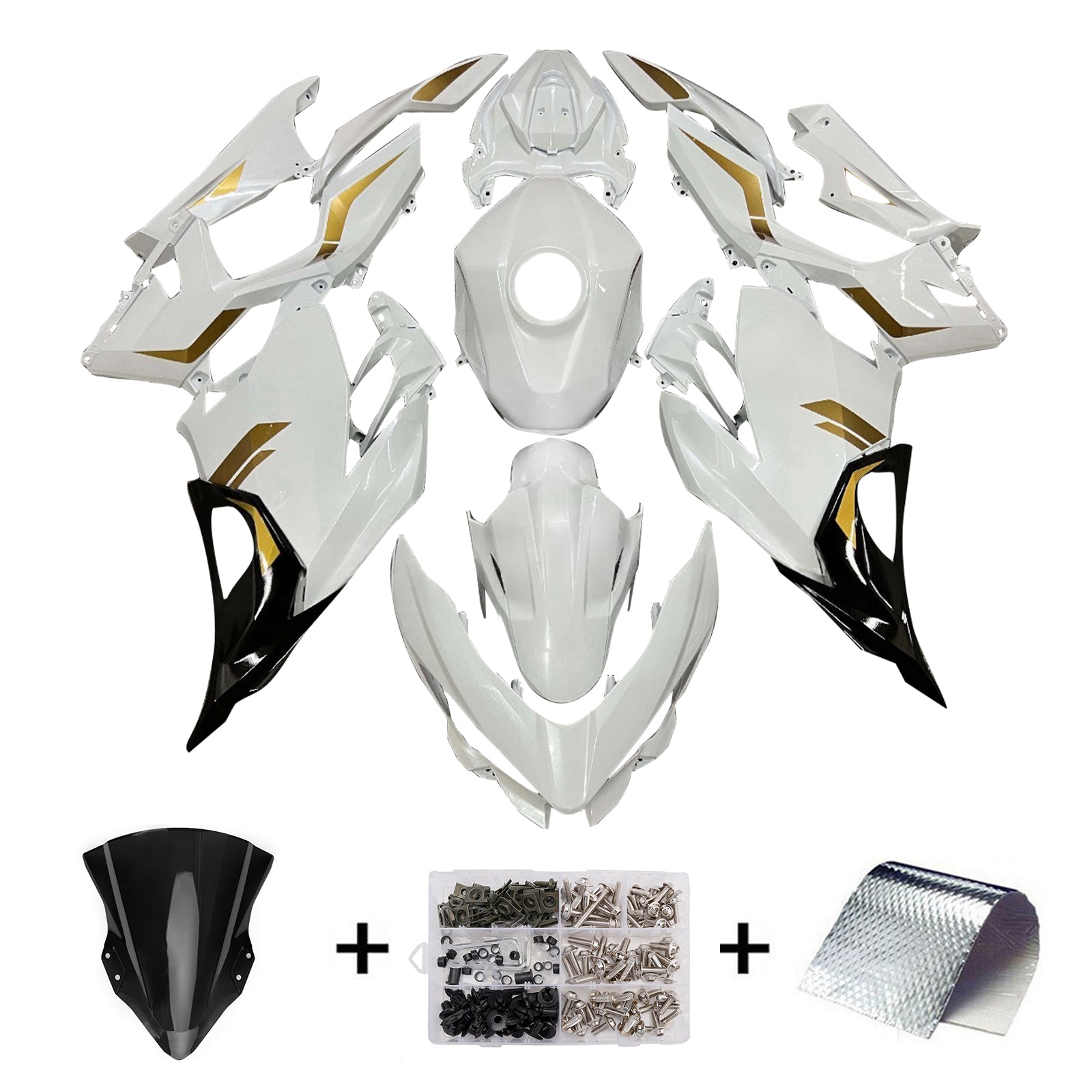 Injection Fairing Kit Bodywork Plastic ABS fit For Kawasaki EX400 Ninja400 2018-2024
