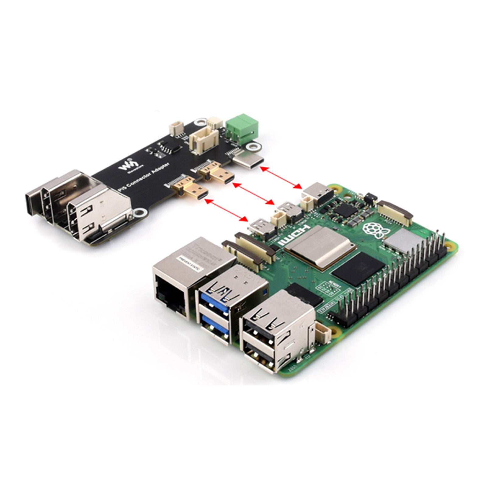 Raspberry PI Multi-Function Expansion Board HDMI Dual 4K Output med PI5/PI4B