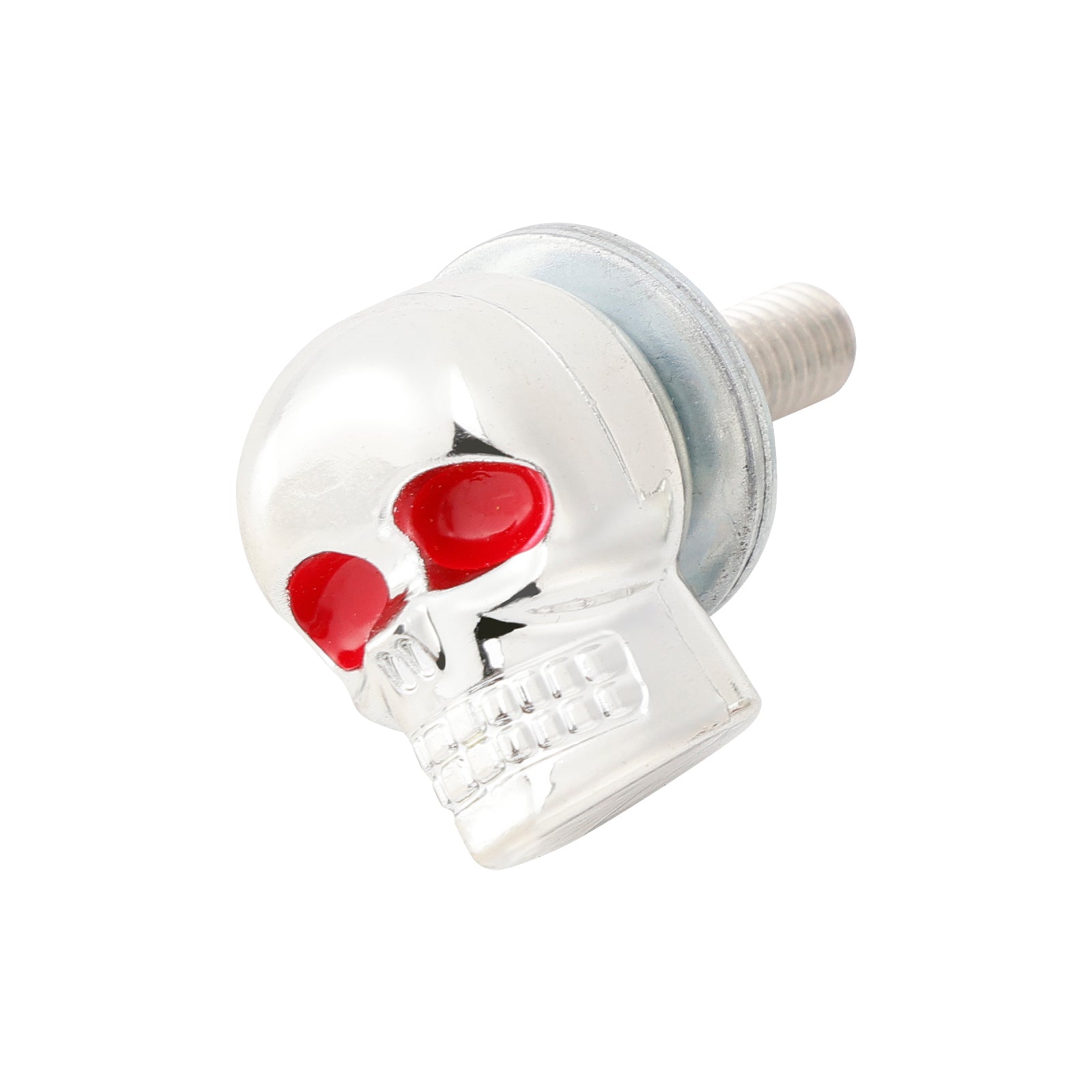 2x Motorcycle Bike Plastic Silver Skull License Plate Bolt On Screw On Frame Nut