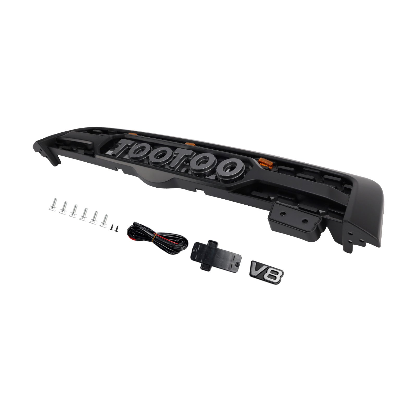 Matte Black Front Bumper Grill Grille Fit Toyota Sequoia 2005-2007 W/ Led Light