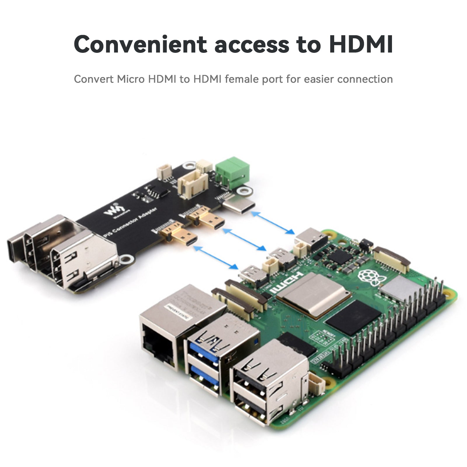 Raspberry PI Multi-Function Expansion Board HDMI Dual 4K Output med PI5/PI4B