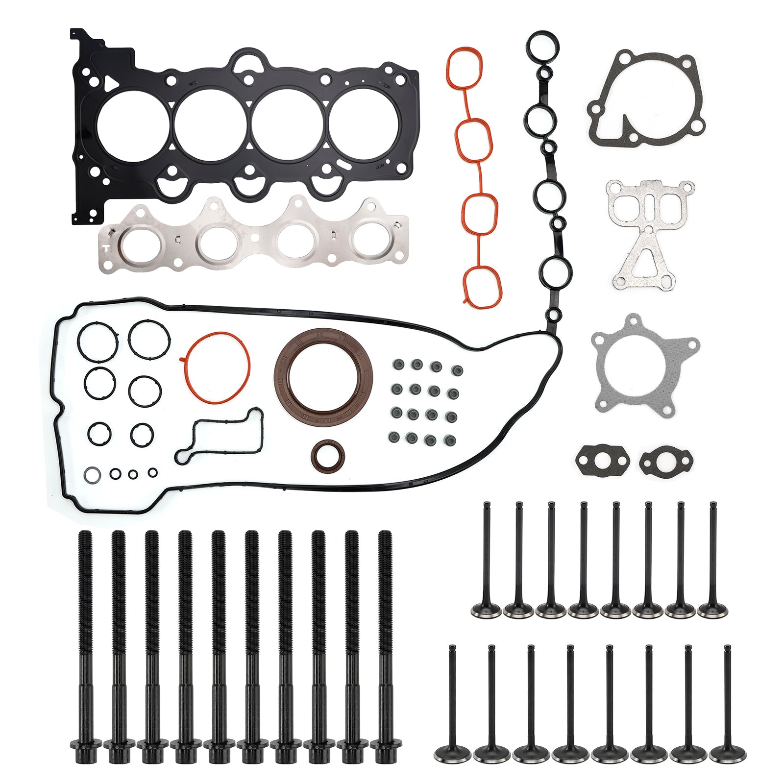 Kit de pernos de juntas de culata Turbo G4FJ 1.6L con válvula de escape de admisión para Hyundai KIA