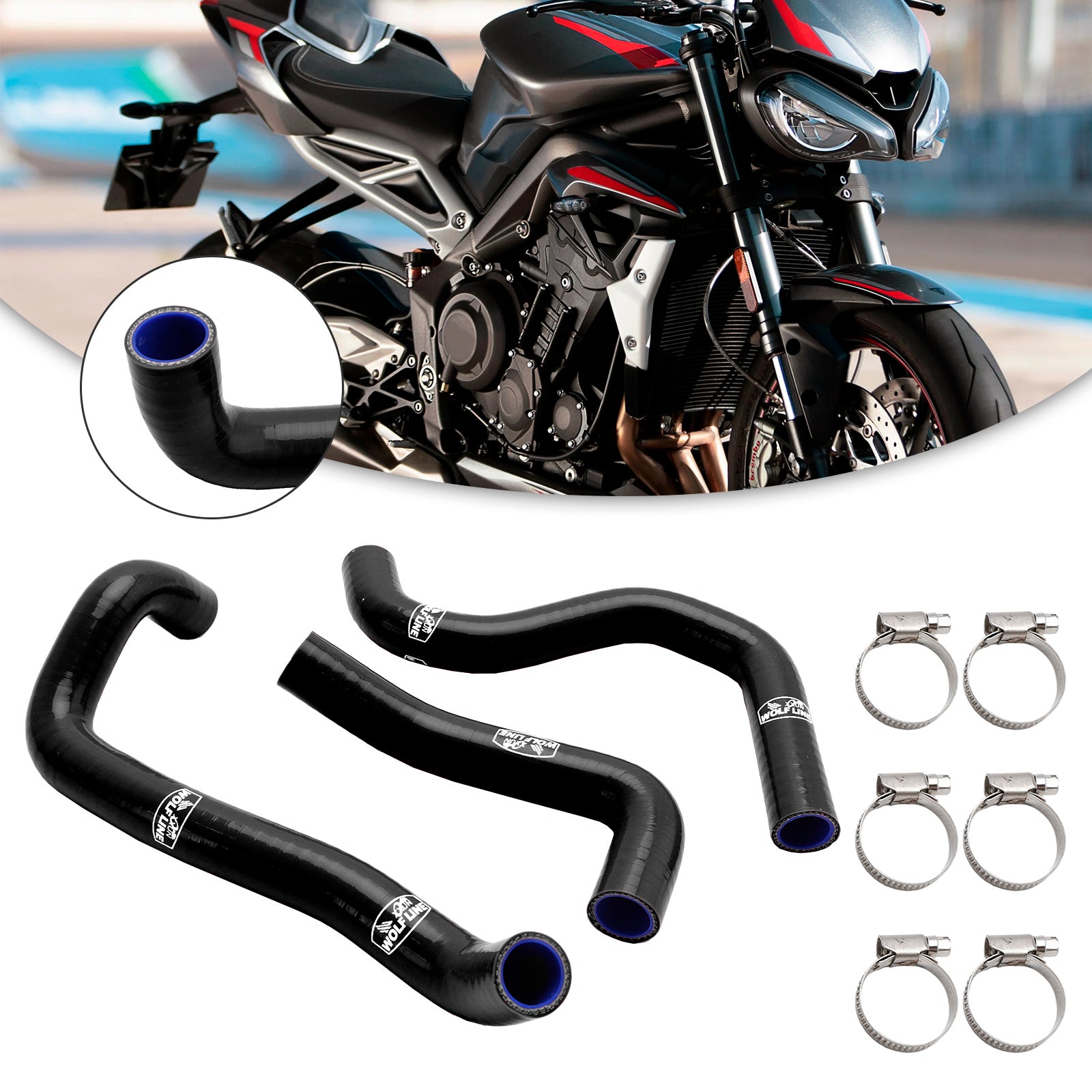2020-2022 Street Triple 765 R RS Silikon Radiatorkylvätsket Slange Kit