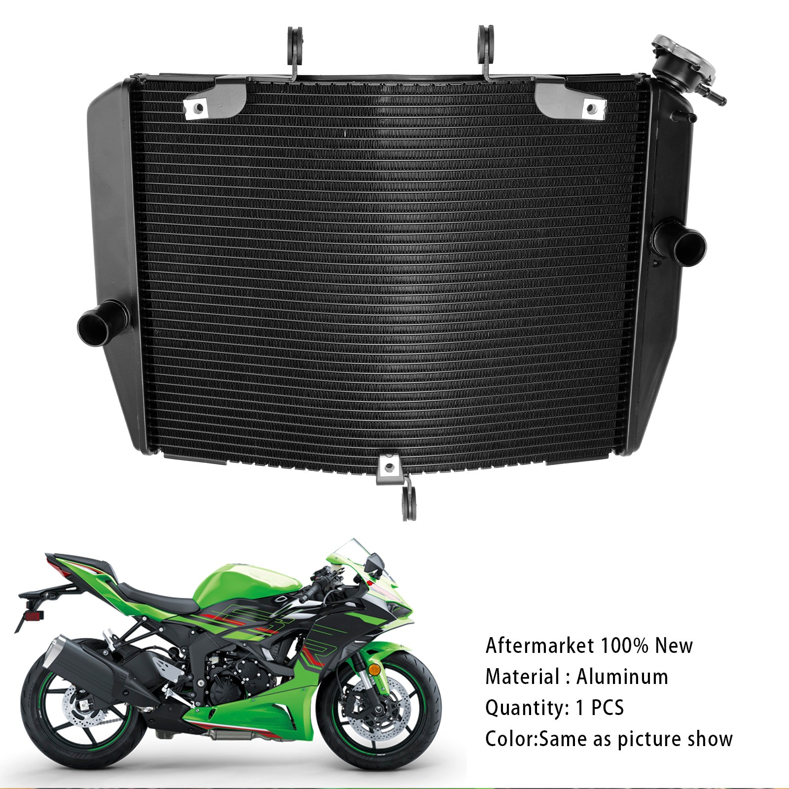2024-2025 Kawasaki ZX-6R ZX636 Radiatorkoeling Motorkoeler