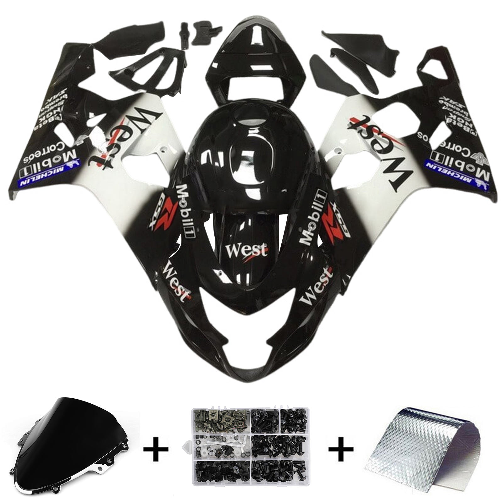 2004-2005 Suzuki GSXR 600/750 K4 Injektionsmässa Kit Bodywork Plastic ABS