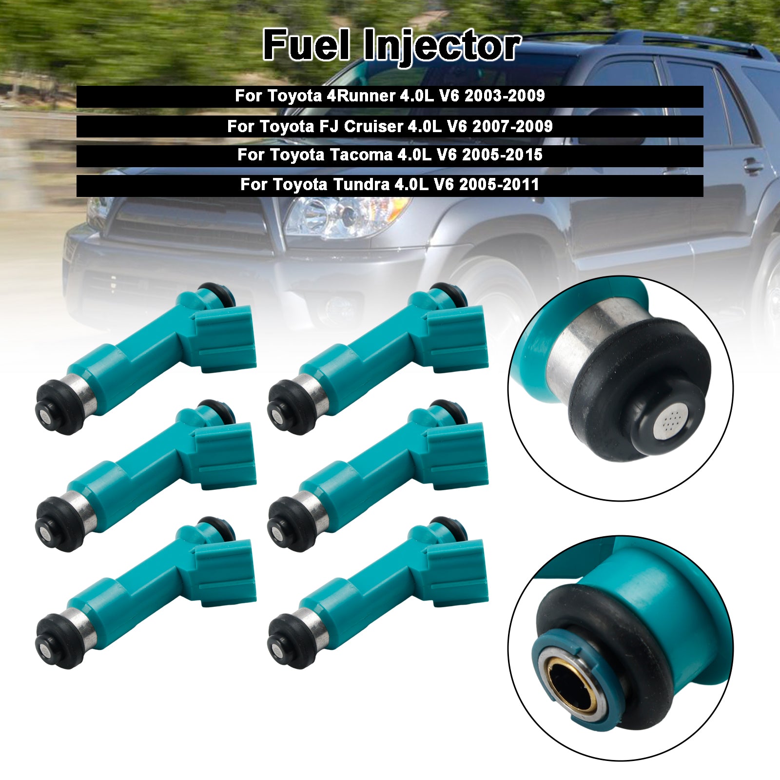 6PCS Fuel Injector 23250-31060 FIT Toyota Tacoma 4Runner FJ Cruiser 23250-31010
