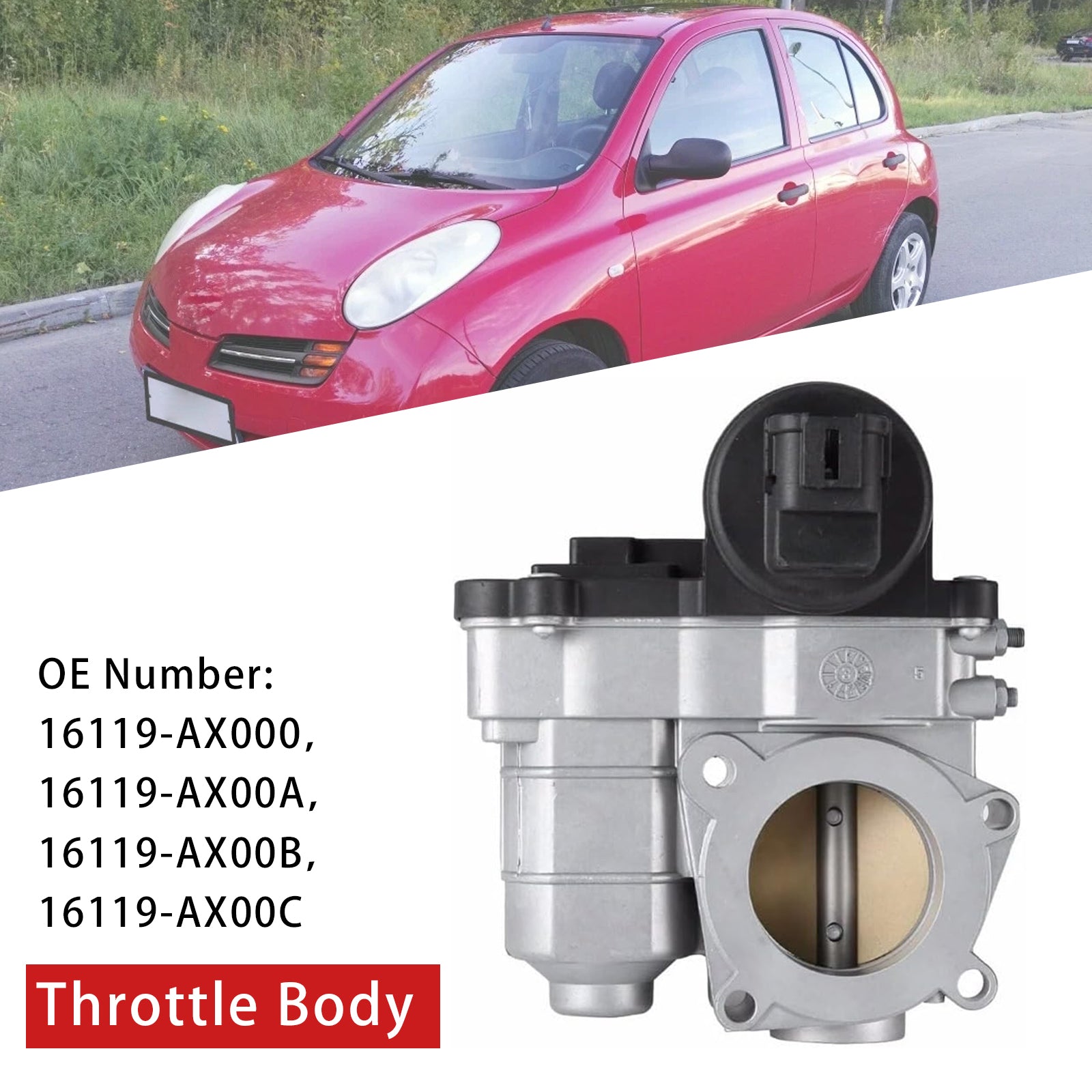 2003-2010 For Nissan Micra III (K12) 1.4 16V 1 386 ccm,65 kw,88 hp Throttle Body 16119-AX000