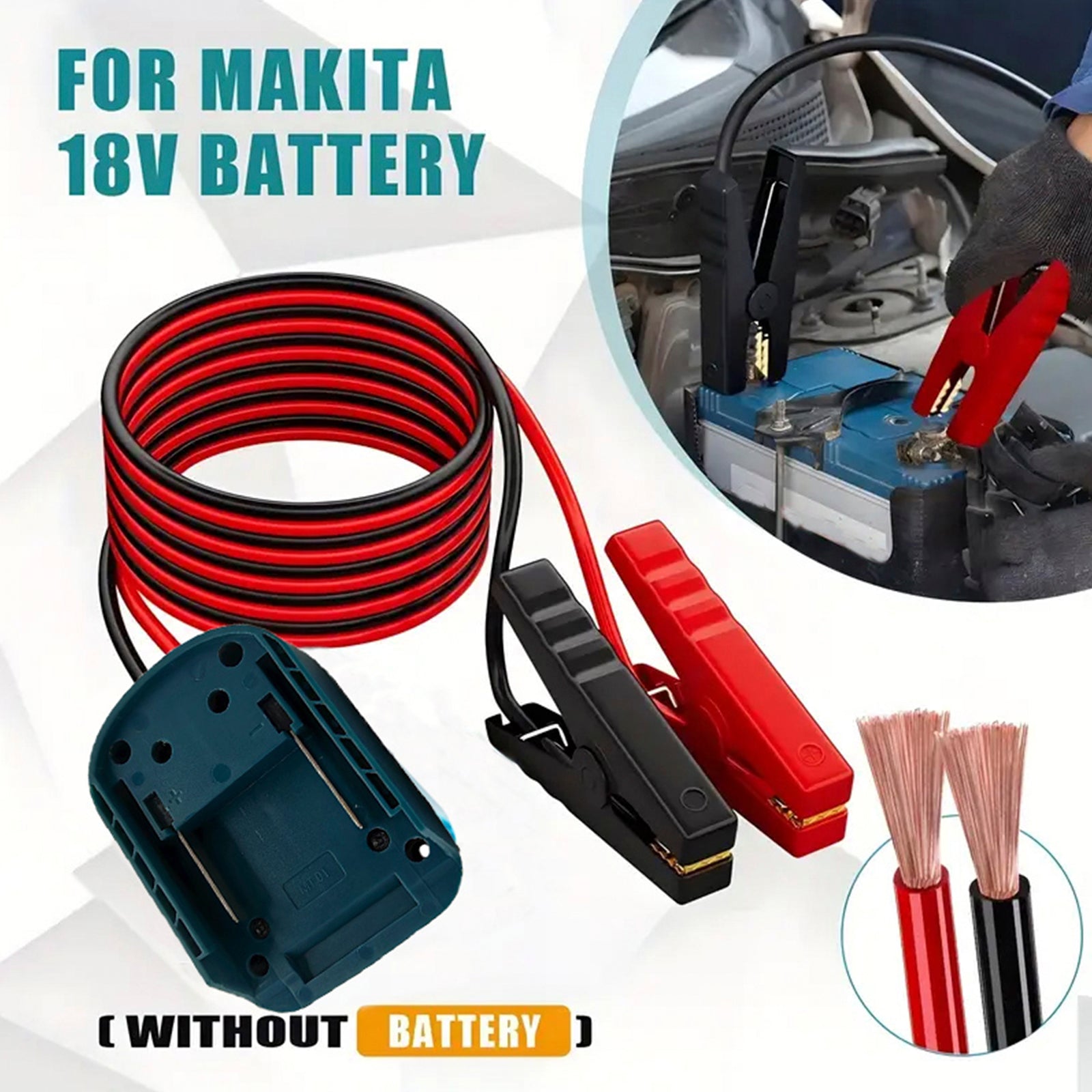 Car Battery Igniter Automotive Emergency Power Kits 12AWG Cable Jump Power Kit