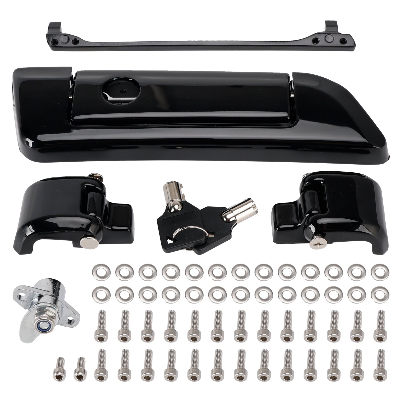 Black Hinges and Latch Kit For Touring Road King Electra Street Glide 2014-2023