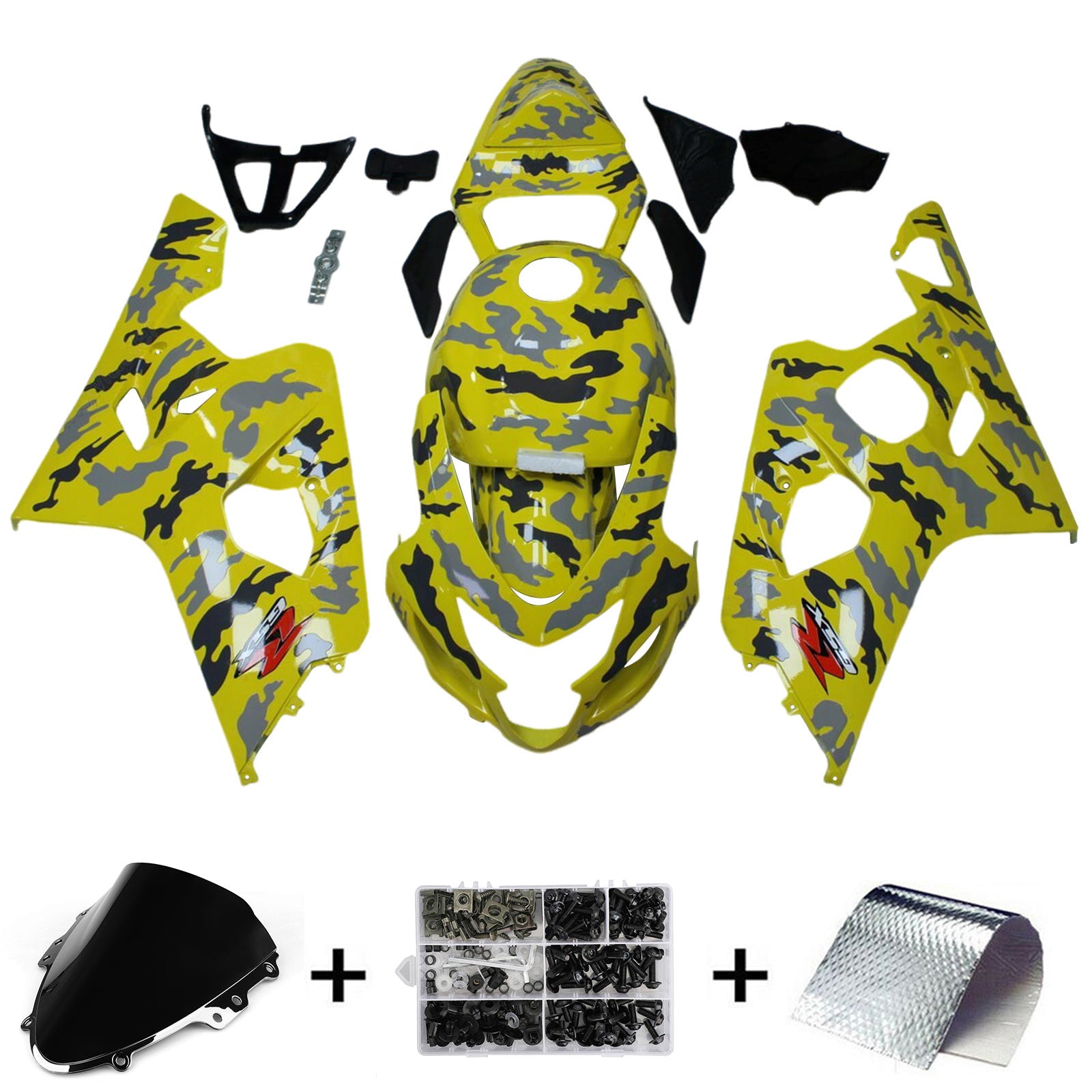 2004-2005 Suzuki GSXR 600/750 K4 Injektionsmässa Kit Bodywork Plastic ABS