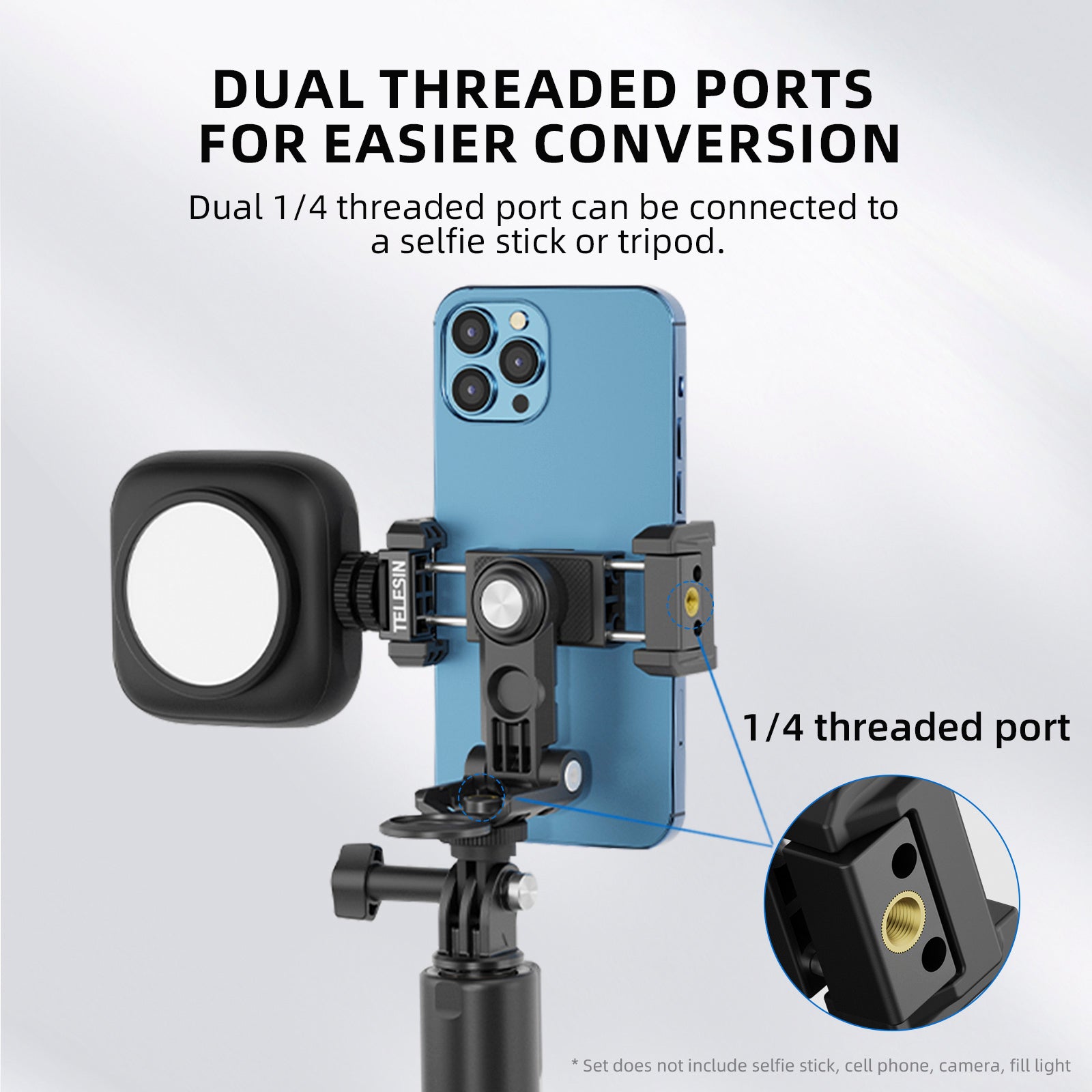 Telefoonhouder 360 graden draaibaar uitbreidbaar invullicht Desktopstandaard voor mobiele telefoon