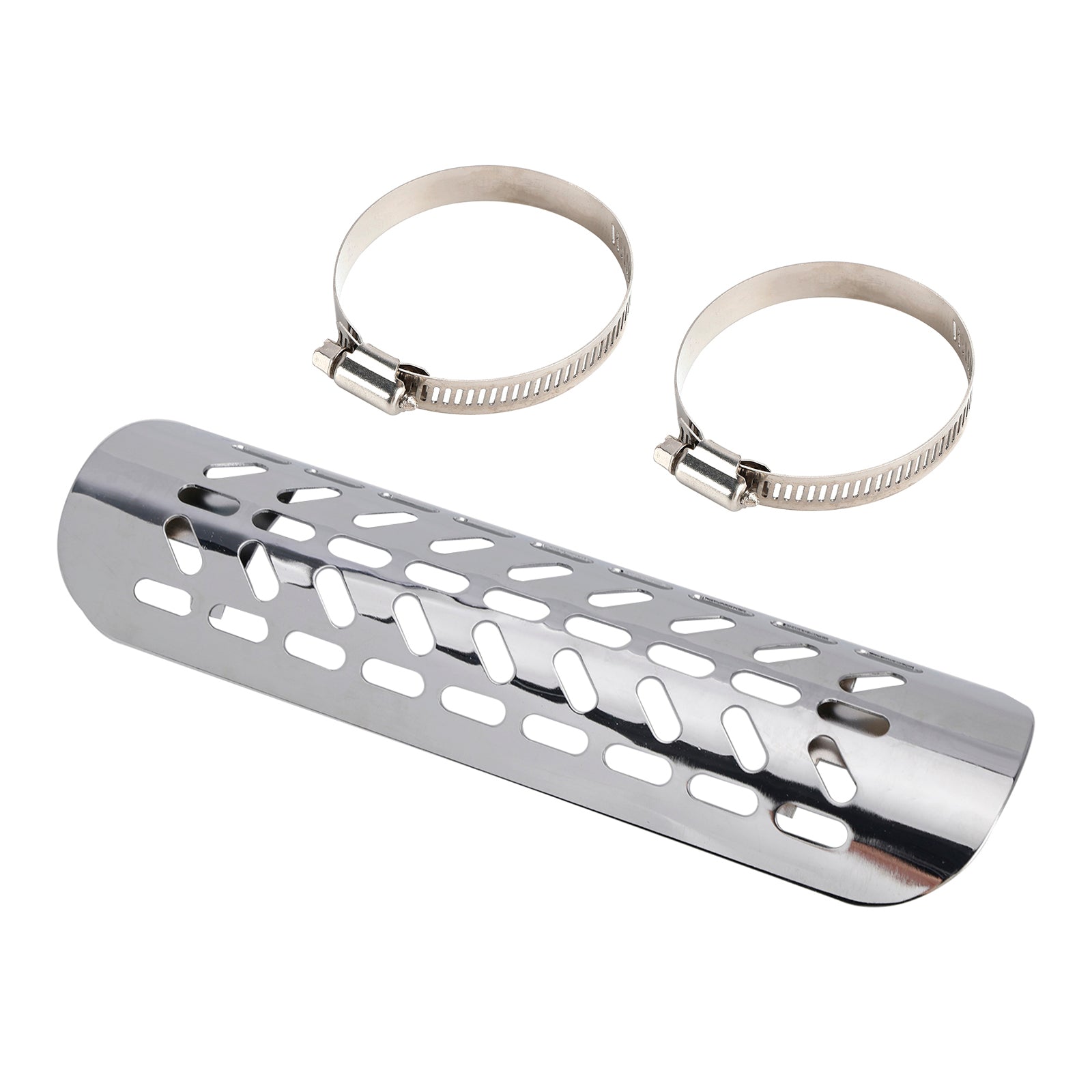 Oceľový výfukový tlmič potrubie Teplo deflektor chróm pre motocykel Secootter zatemnený