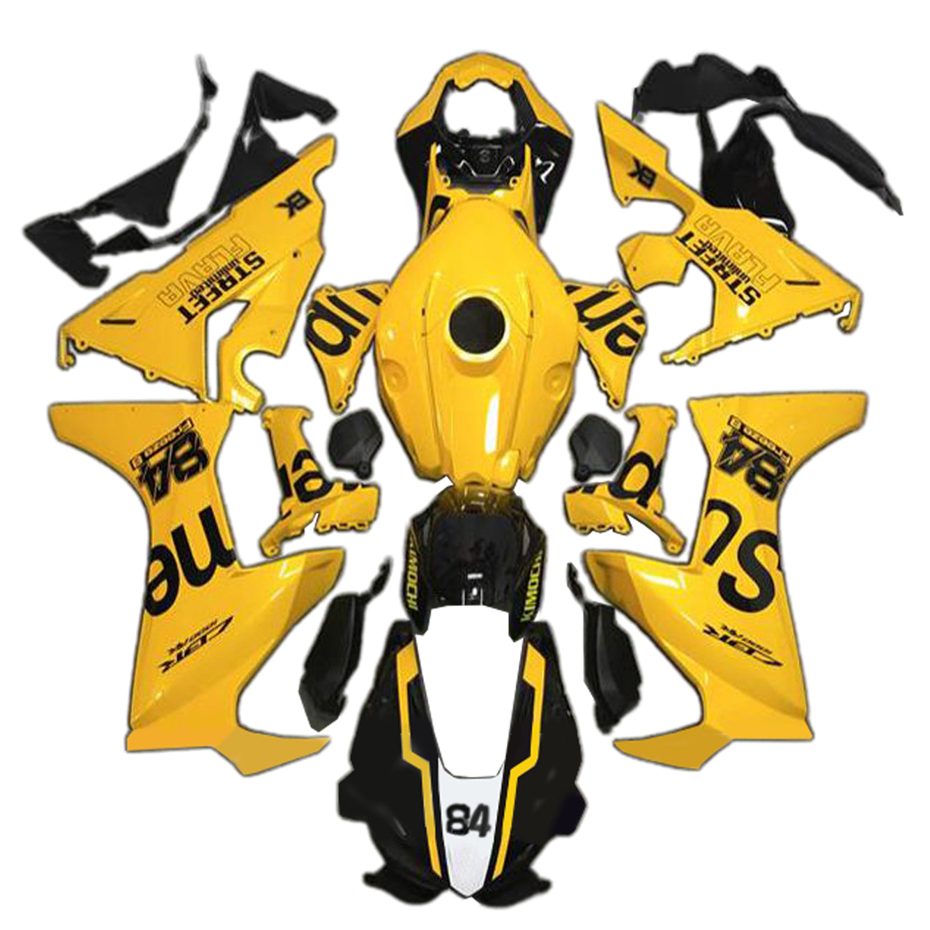 2017-2023 Honda CBR1000RR-injektionsmässa kit Bodywork Plastic ABS