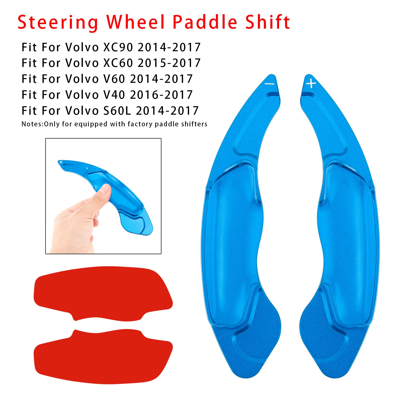 Extension de paletteur de volant pour Volvo XC60 XC90 Aluminium