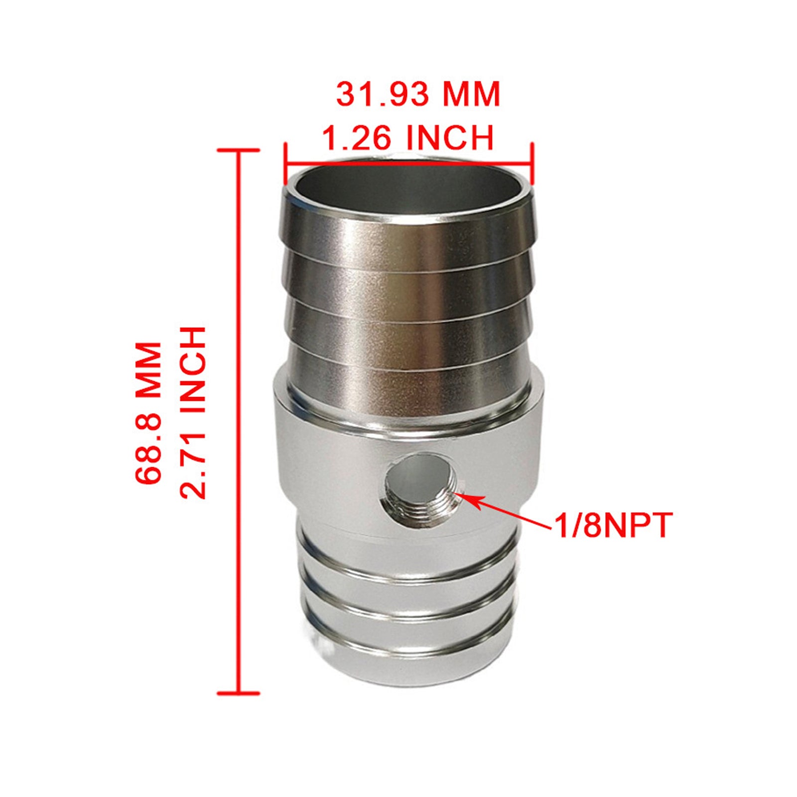 Acoplador de mangueira de radiador com 1/8" Porta NPT 1-1/4" Adaptador de tubo de vapor