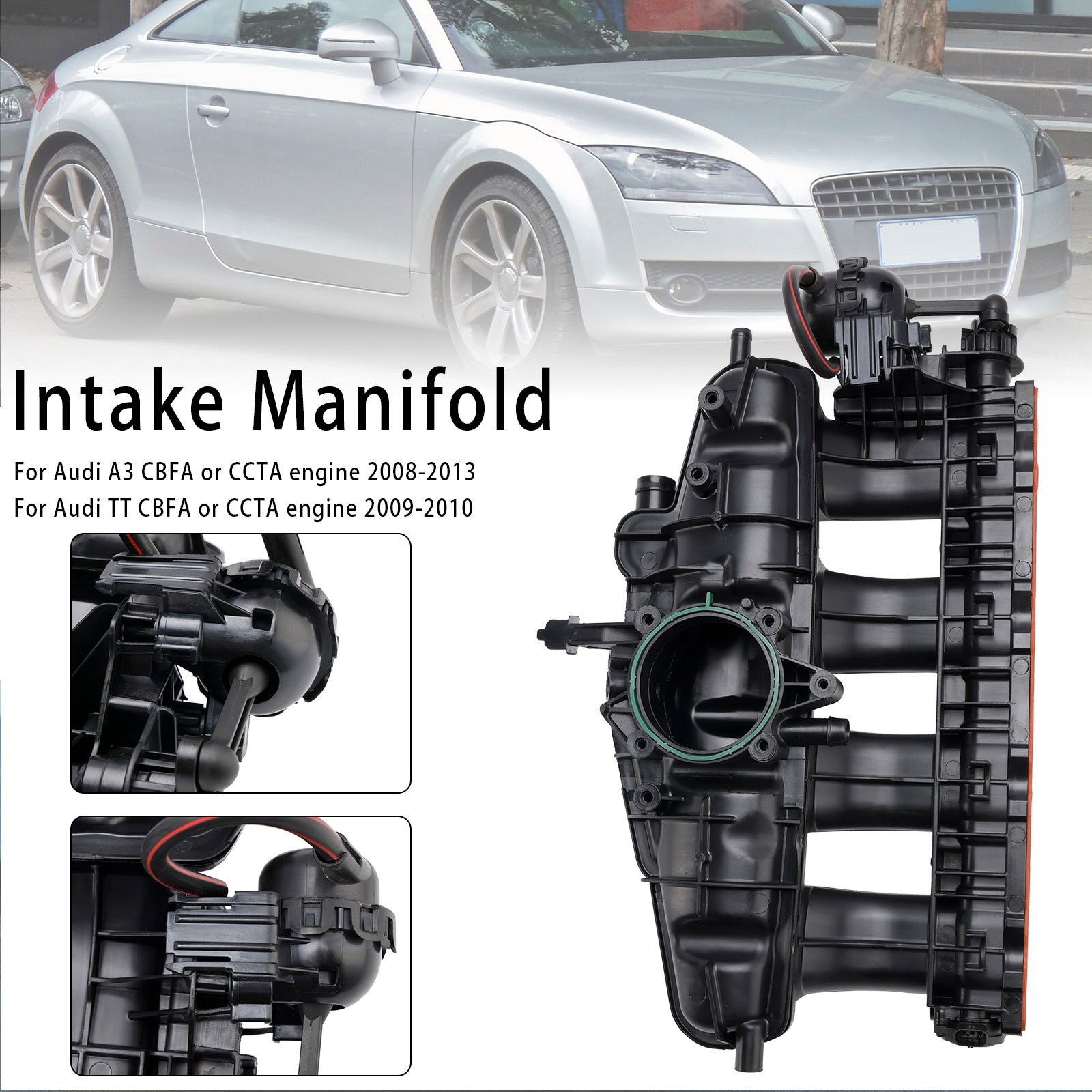 2008-2013 Volkswagen Jetta CBFA o CCTA motor Entrada de aire Colector de admisión 06J133201BD