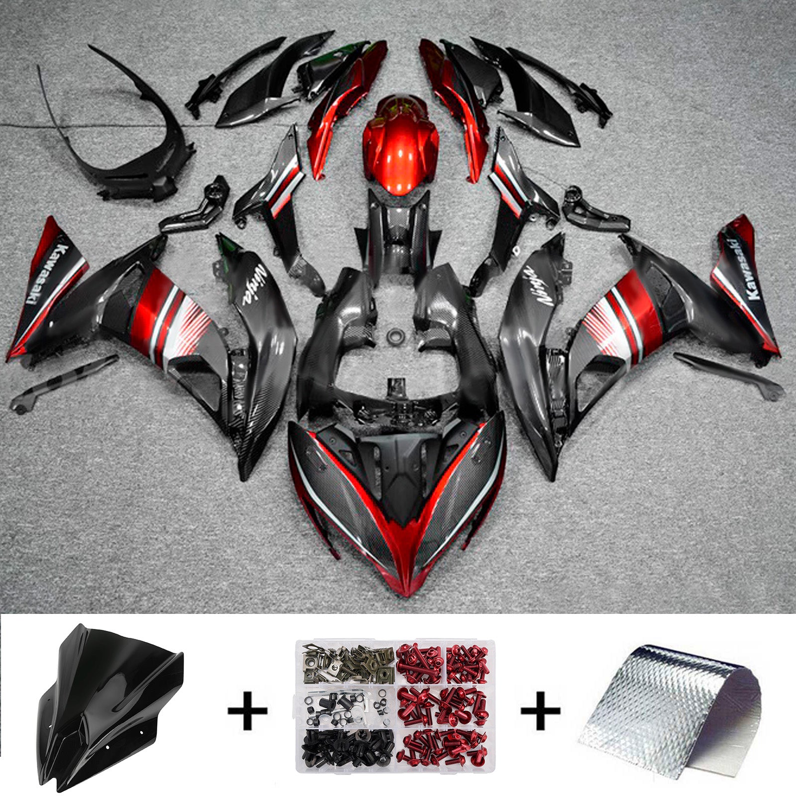 Injection Fairing Kit Bodywork Plastic ABS fit For Kawasaki ER-6F Ninja650R 2017-2019