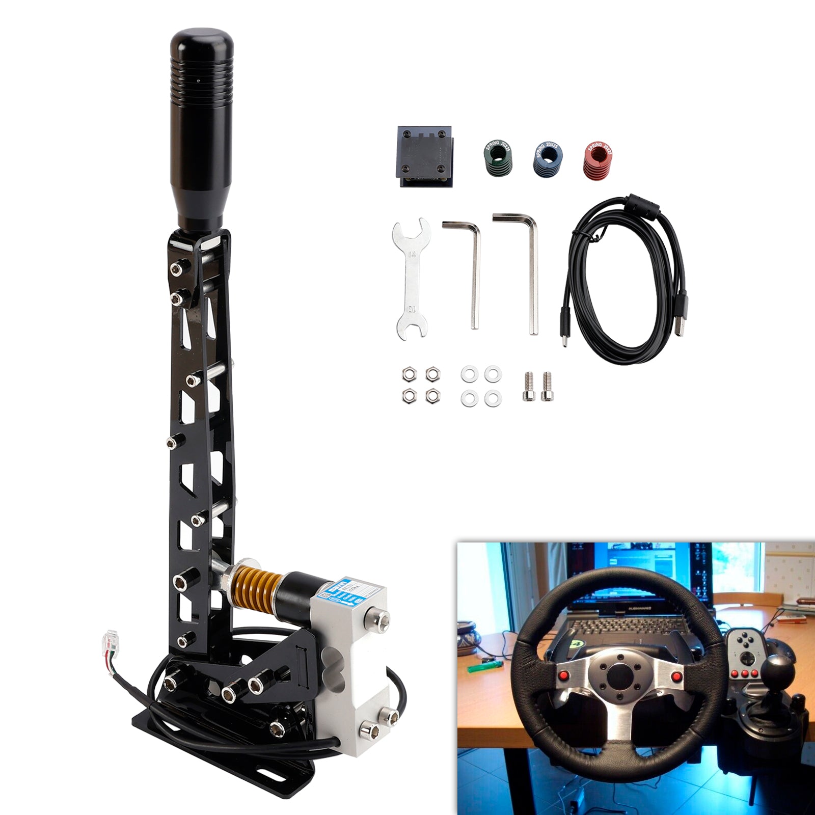 SIM USB Handbrake PC 64bit 200KG Load Cell Racing Games For Logitech G29/G27/G25