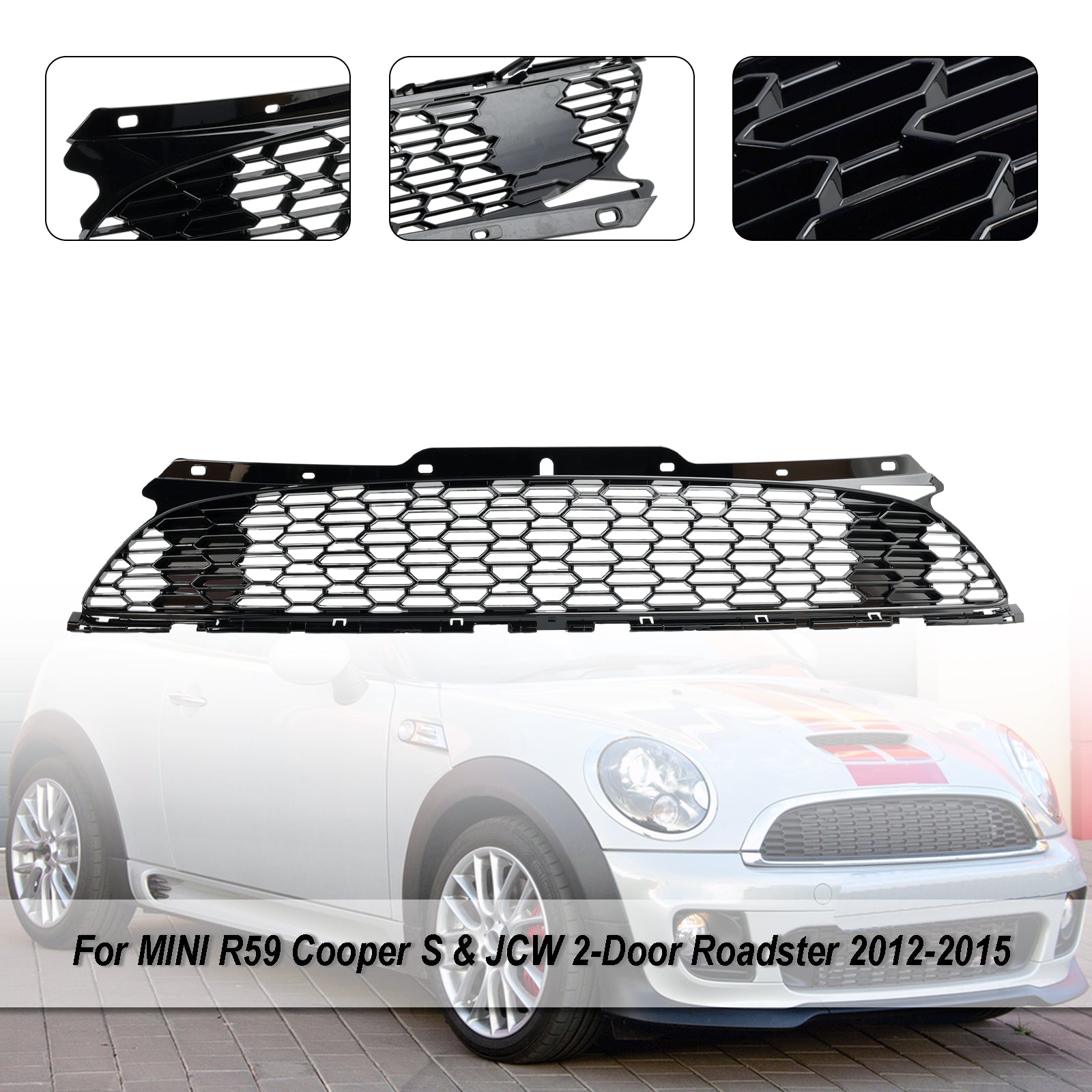 MINI R56 Cooper S uit 2007-2013 & JCW 3-deurs hatchback glanzend zwarte voorbumpergrille