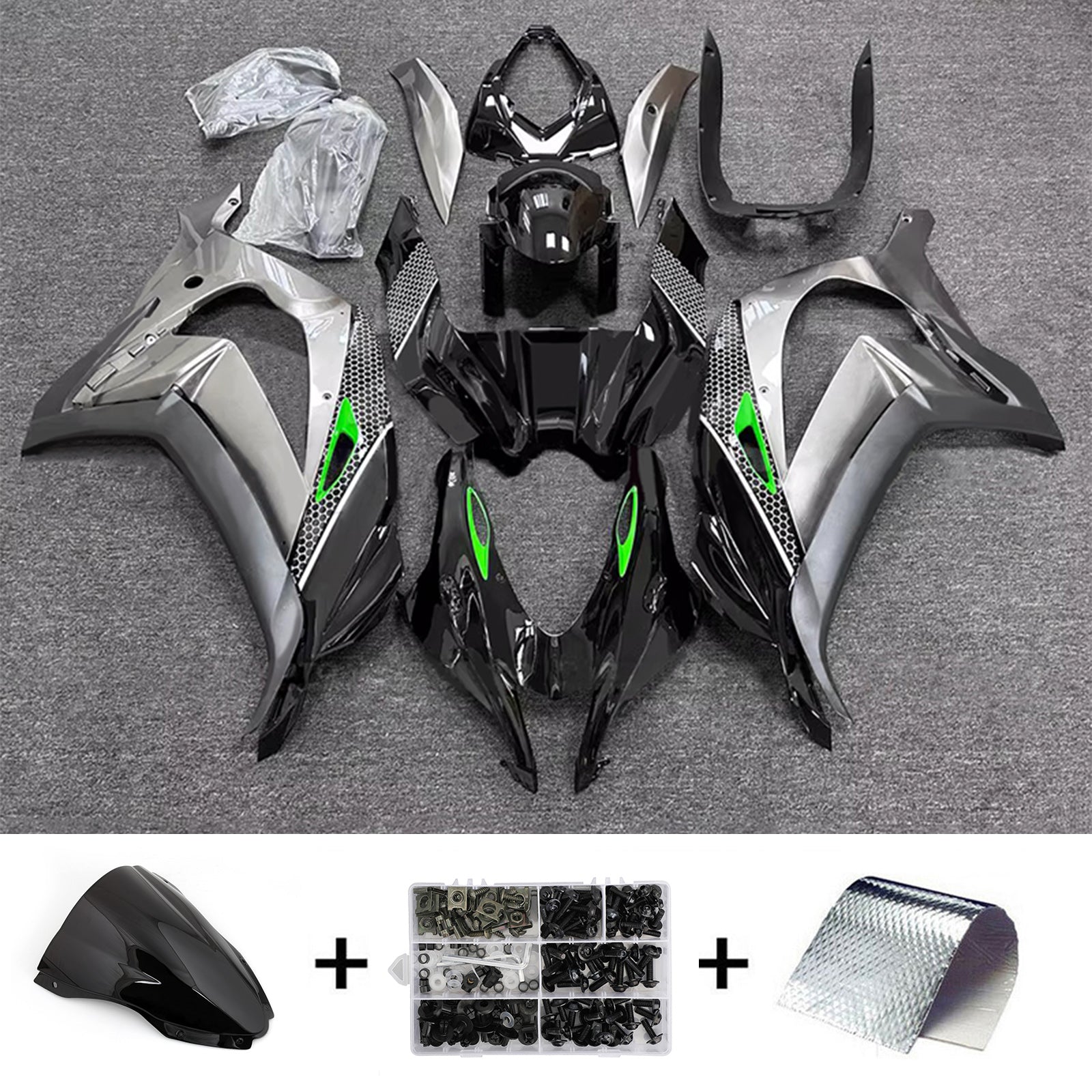 Injection Fairing Kit Bodywork Plastic ABS fit For Kawasaki ZX10R 2016-2020