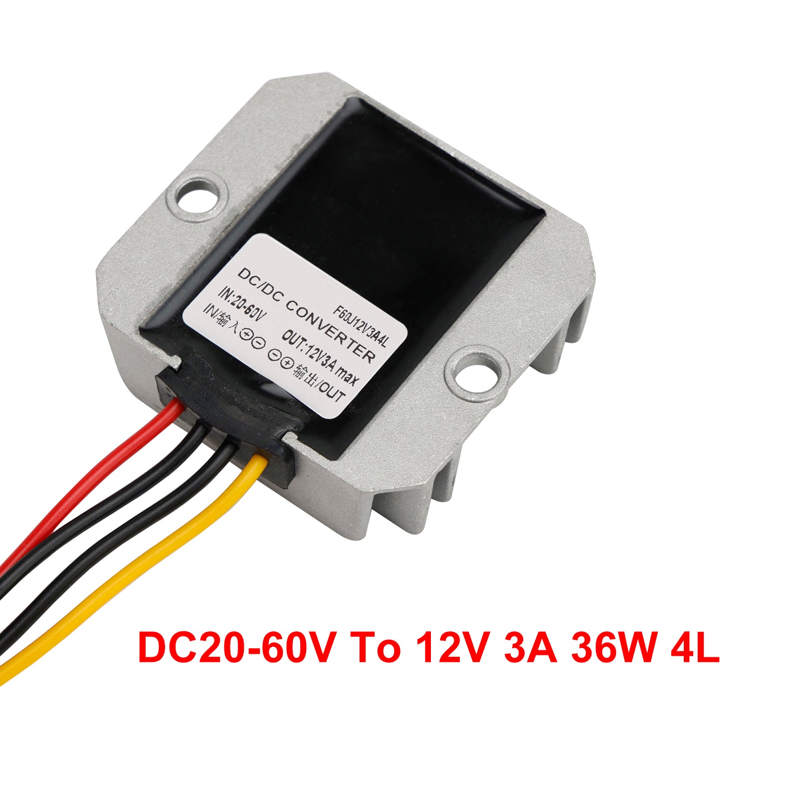 WaterProof 20-60V to 12V 3A 36W Step Down DC/DC Power Converter Regulator