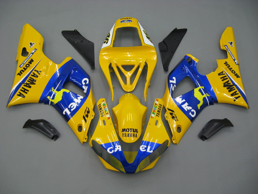2000-2001 yamaha yzf-r1 bleu jaune n ° 46 camelles camelles génériques
