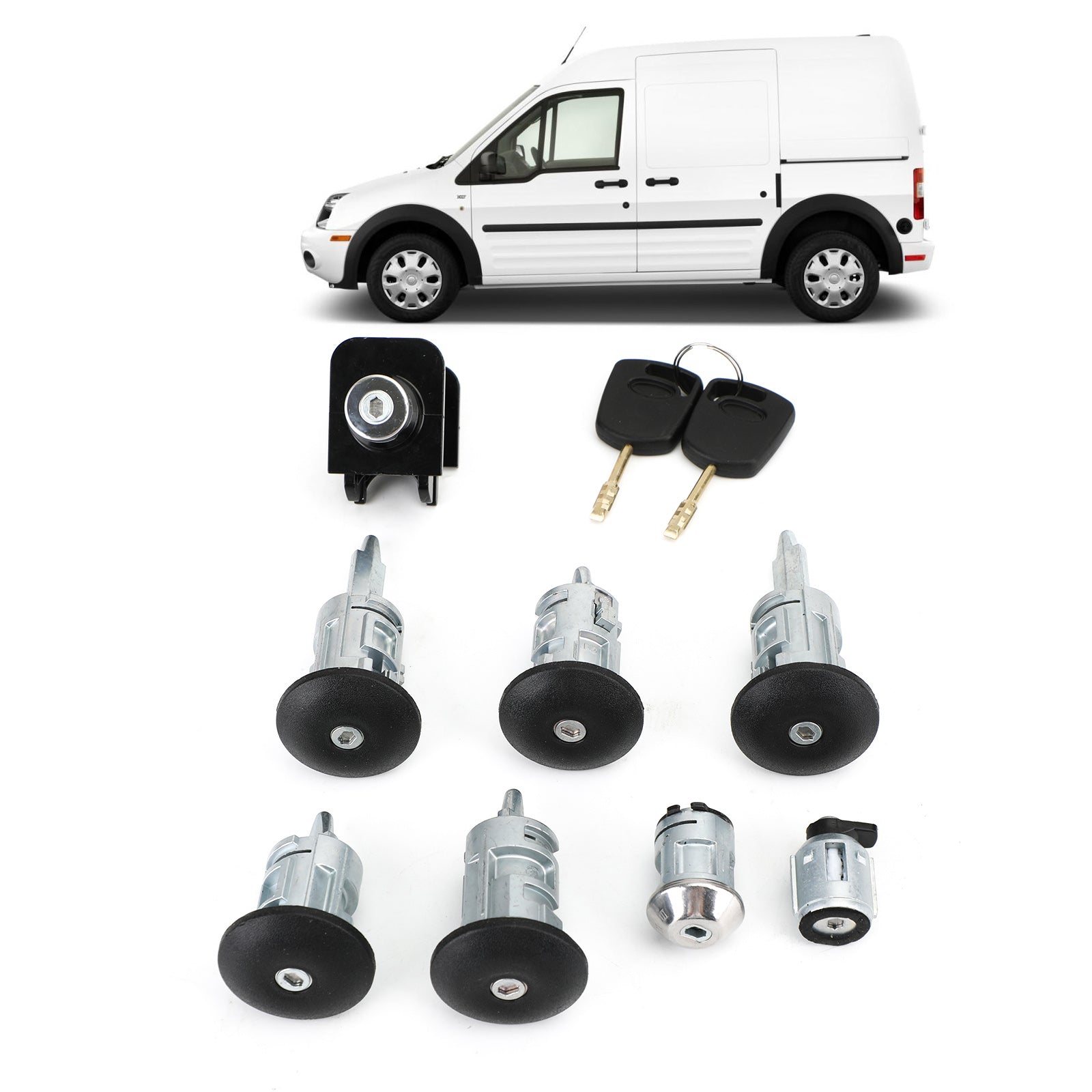 2002-2007 FORD TRANSIT CONNECT Transit Connect Lock Set With Bonnet Fuel Door Lock