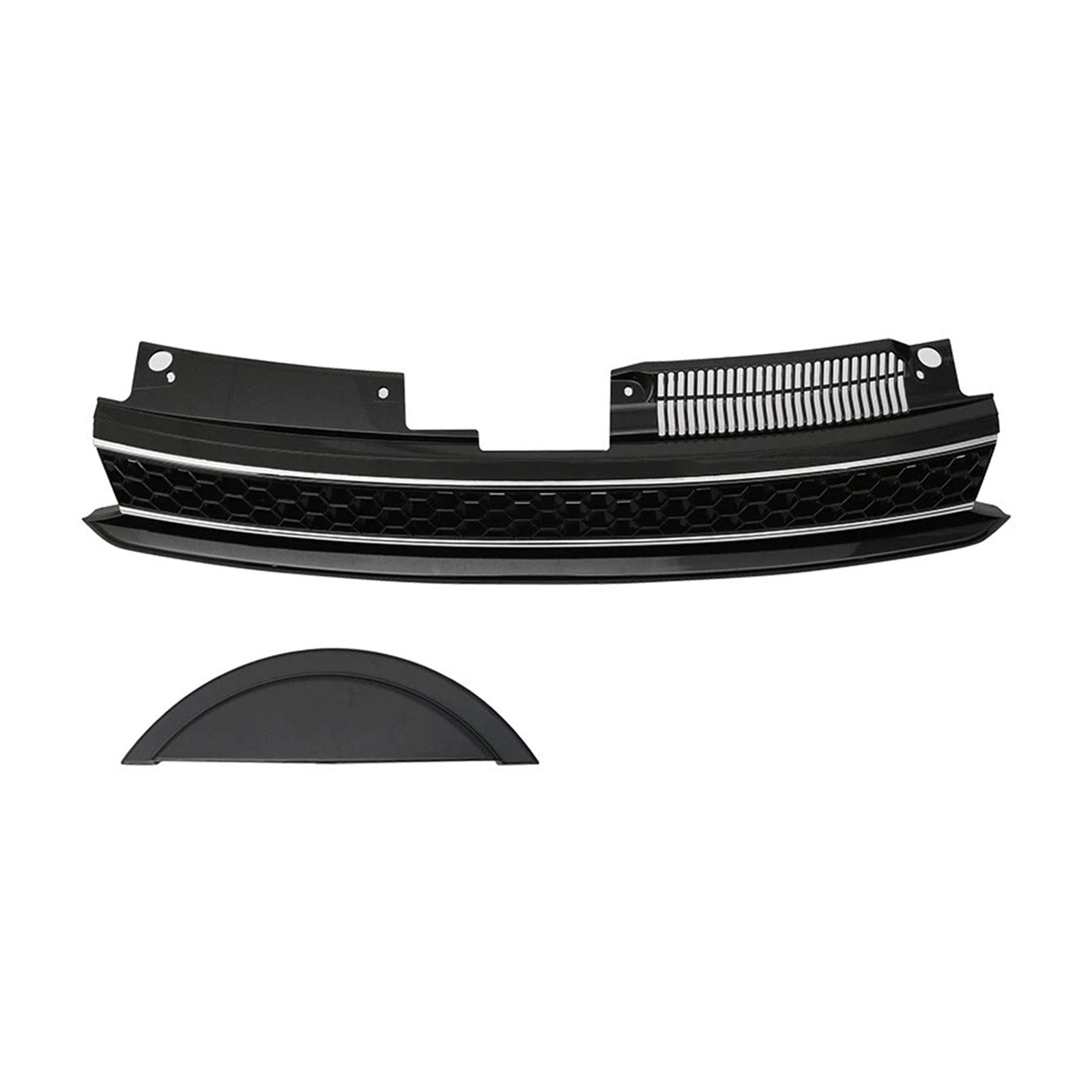 GTI Style Front High Bar Black Chrome Trim Grille Fit VW Golf 6 MK6 2010-2014