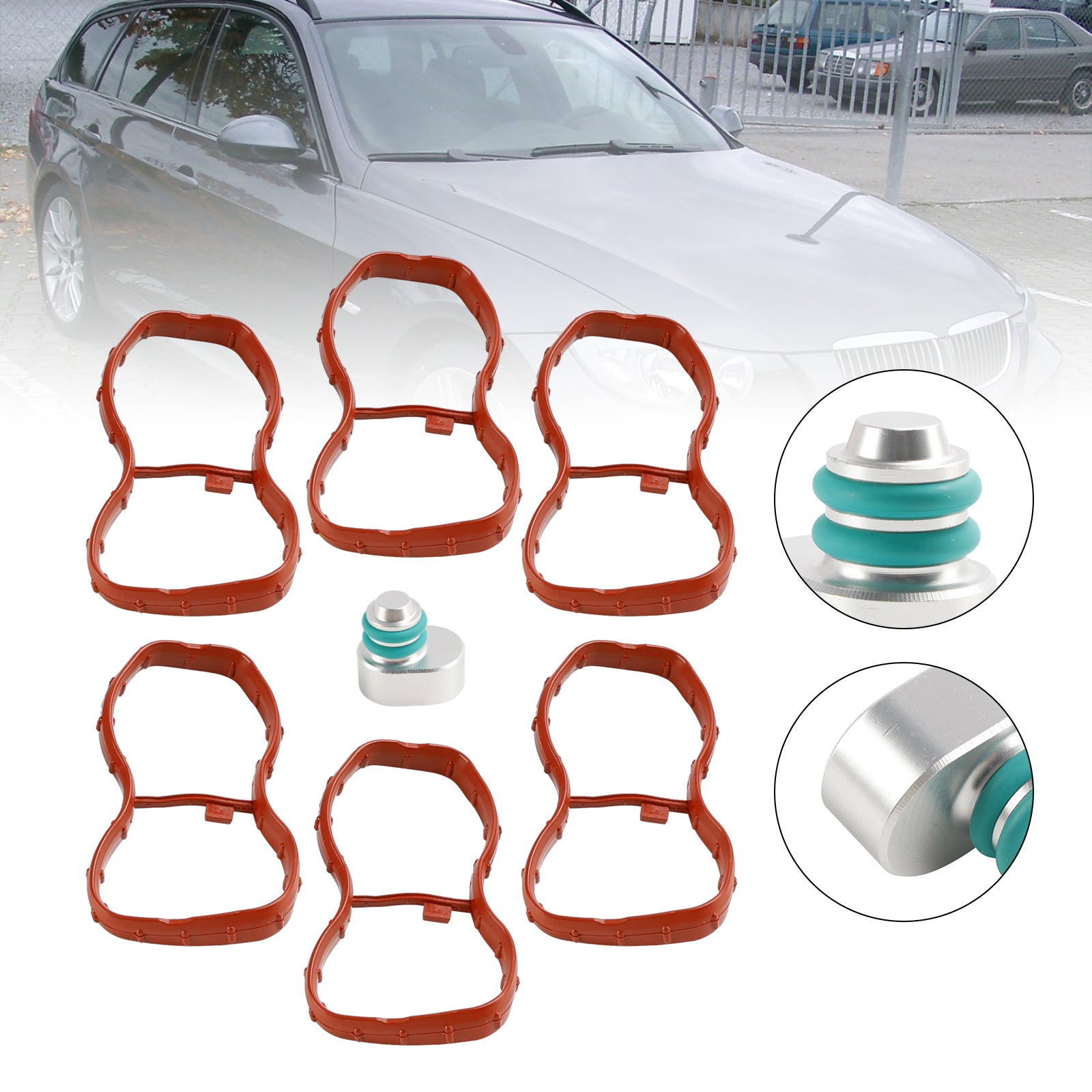 6PCS Inlaatspruitstuk Pakking 1167807480 Fit BMW E90-93 F10 F11 F07 X5 X6 N57