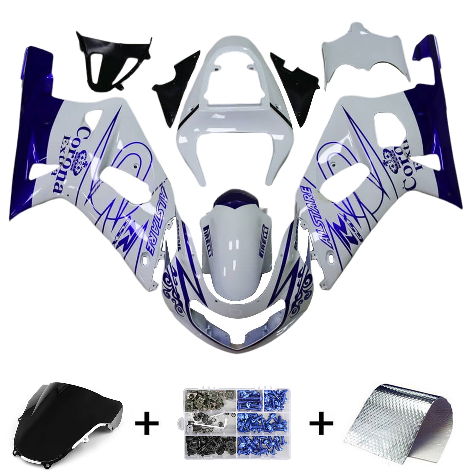 2001-2003 Suzuki GSXR600 2000-2003 GSXR750 K1 Injeksjon Fairing Kit karosseri