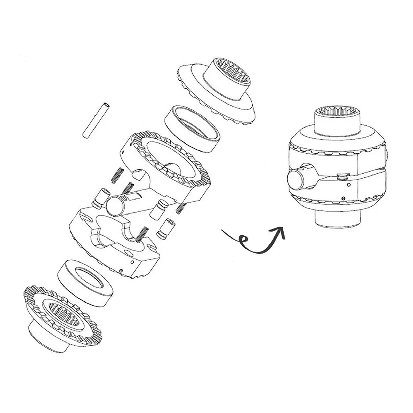 2007-2010 Jeep Wrangler Front fit Dana 30, 27 Spline, 4WD only Front Differential Locker SLD3027