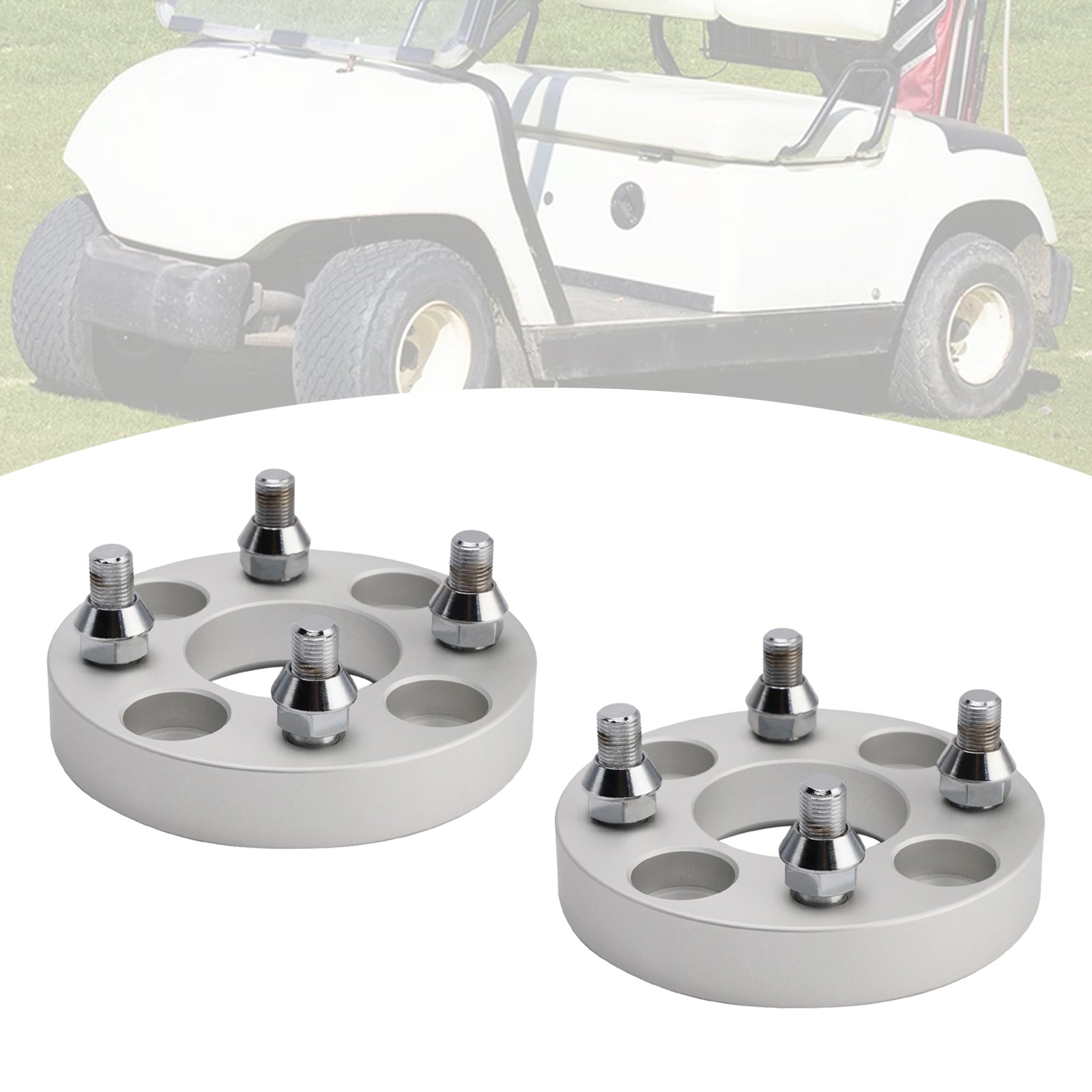 1" Kit d'entretoises de roue, câbles et écrous de roue argentés pour voiturettes de golf Yamaha, Club Car et Ezgo